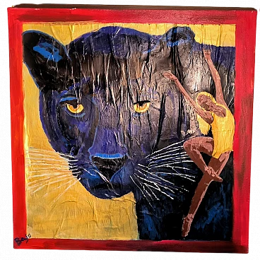 Bajo, Panther and dancer, acrylic painting on paper and canvas, 2000