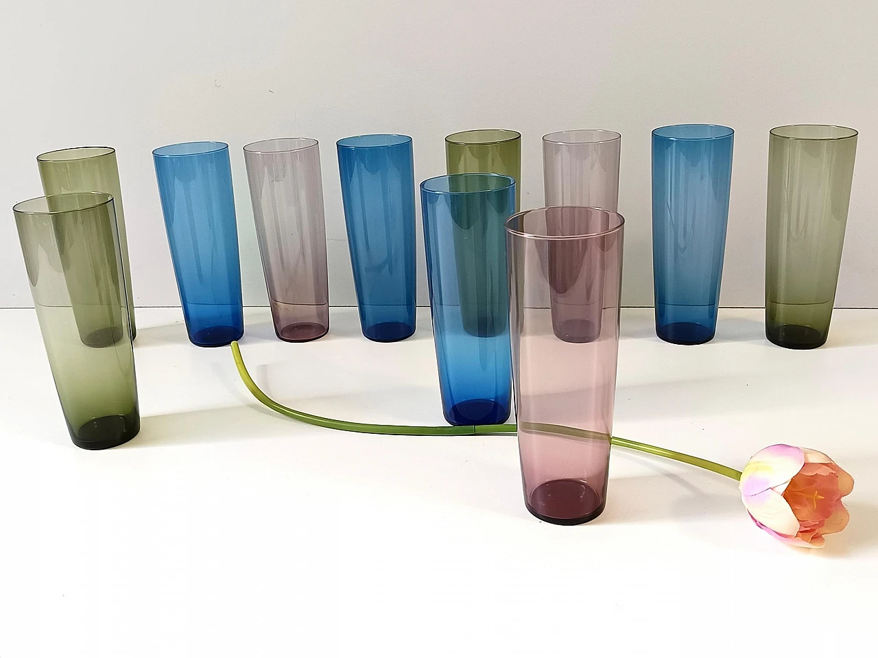 11 Colored glasses by Tapio Wirkkala for Iittala, 1960s 2