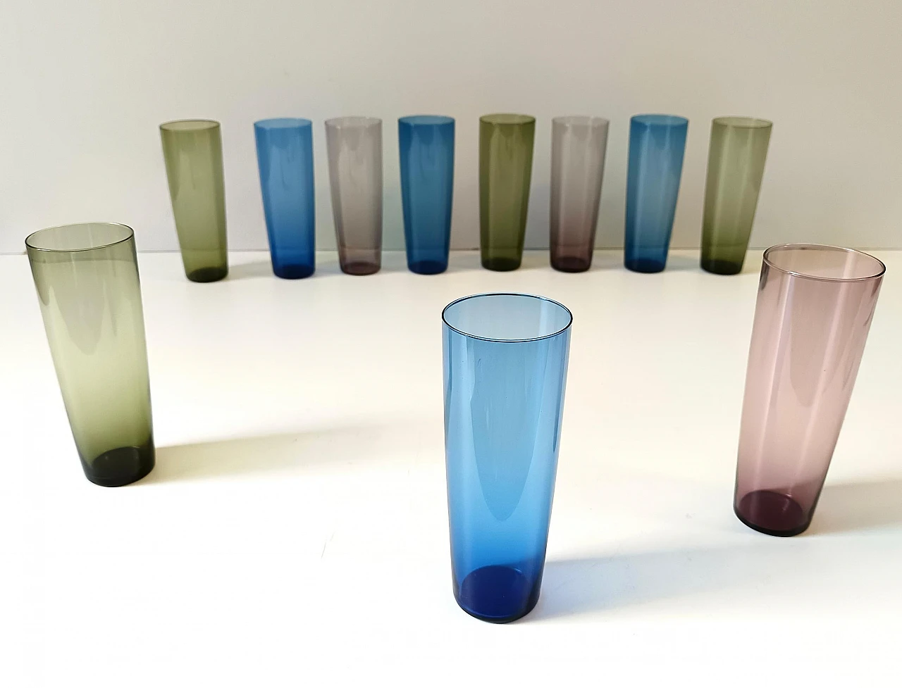 11 Colored glasses by Tapio Wirkkala for Iittala, 1960s 5