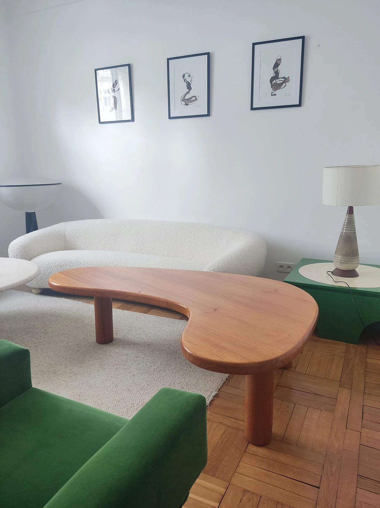 Boomerang wooden coffee table, 1980s 1