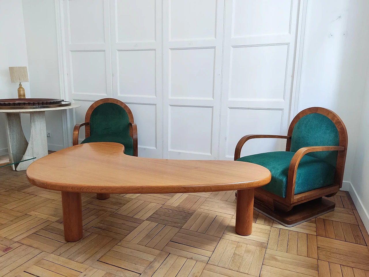 Boomerang wooden coffee table, 1980s 7