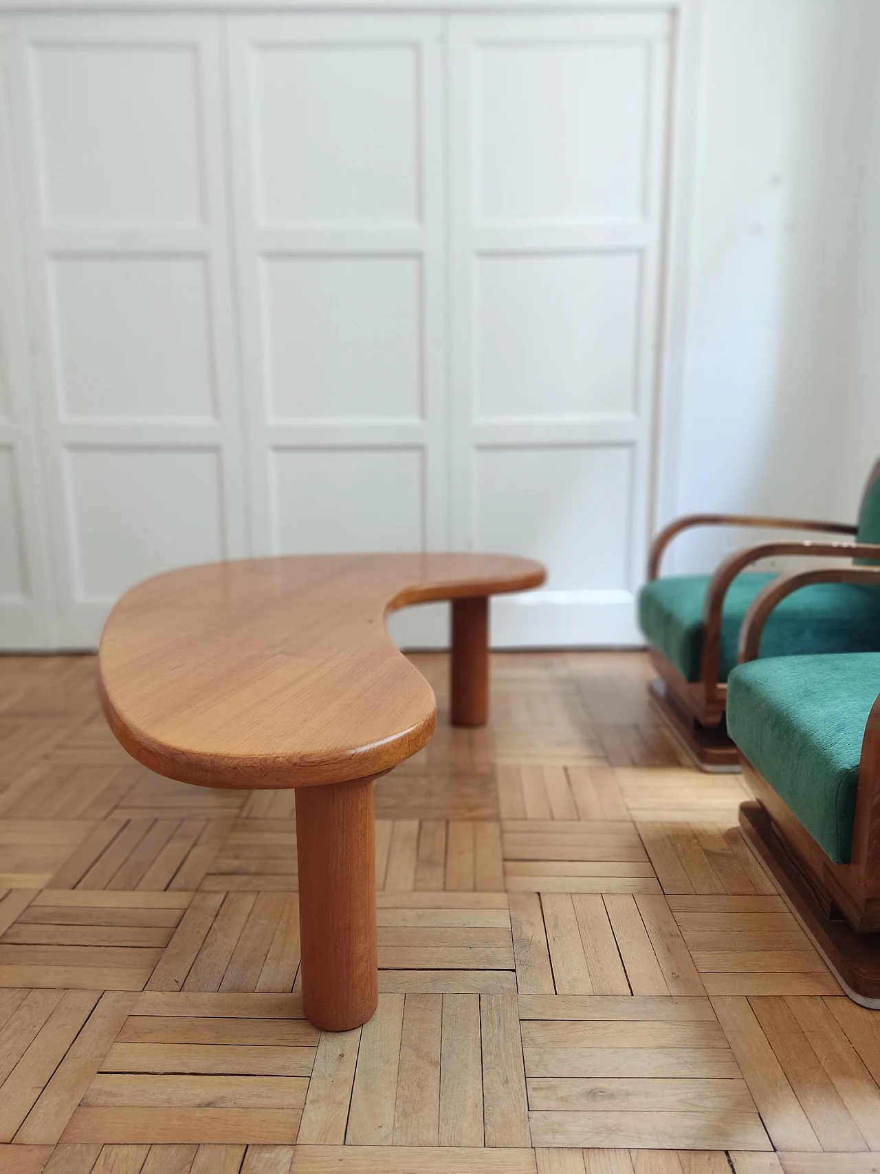 Boomerang wooden coffee table, 1980s 14