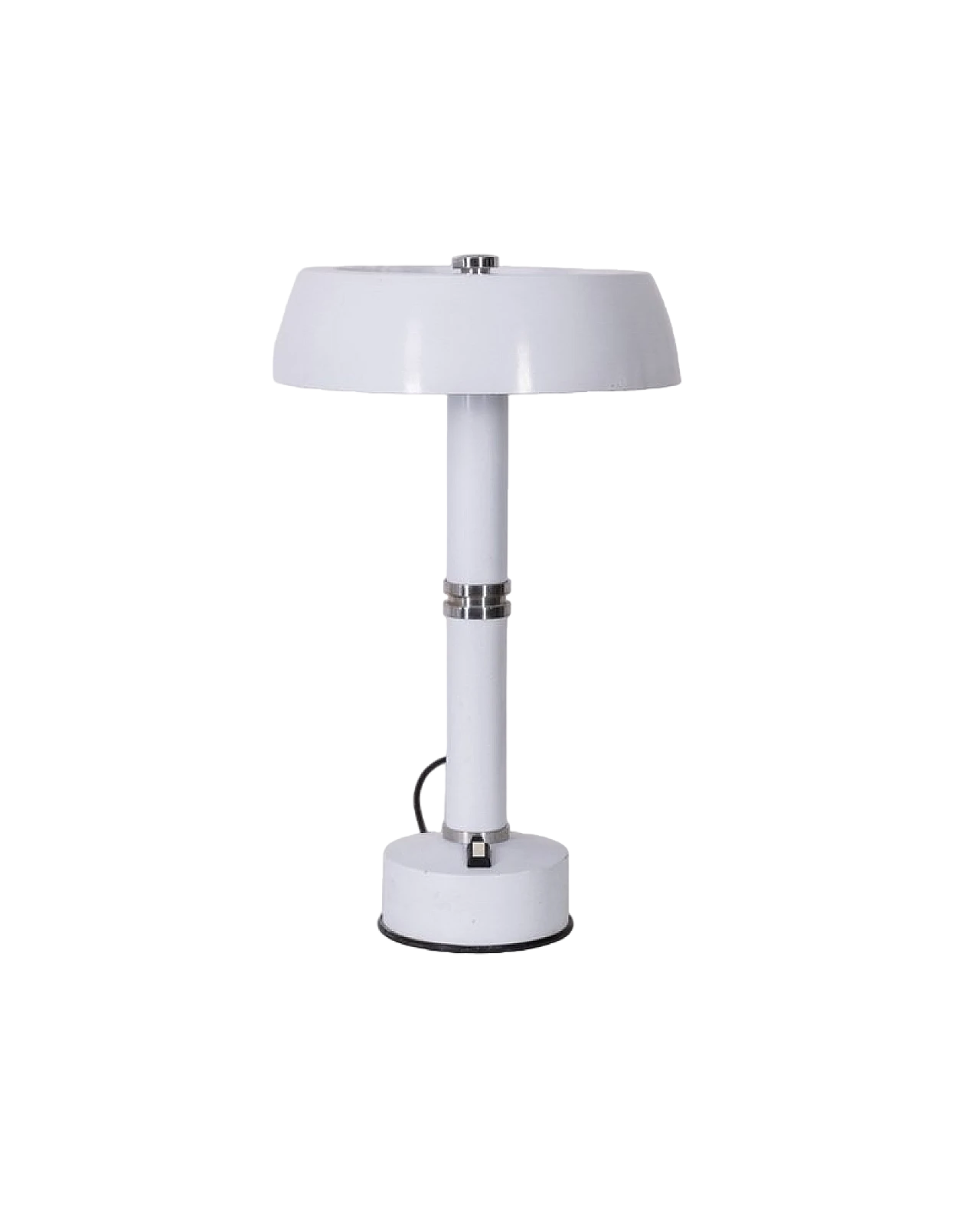 Table lamp in white metal with chromed inserts, 1970s 8