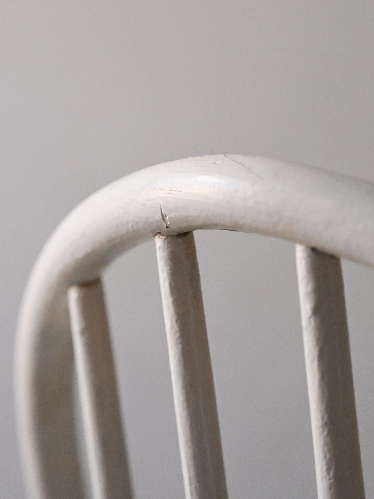 Pair of chairs in white stained beech, 1960s 9