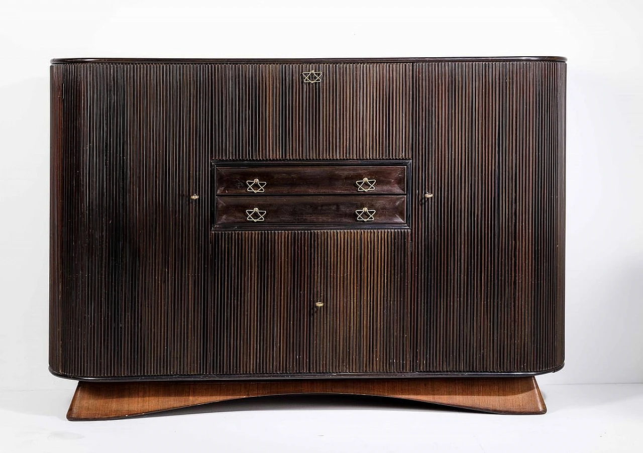 Bar cabinet in wood & brass by Osvaldo Borsani for ABV, 1950s 2