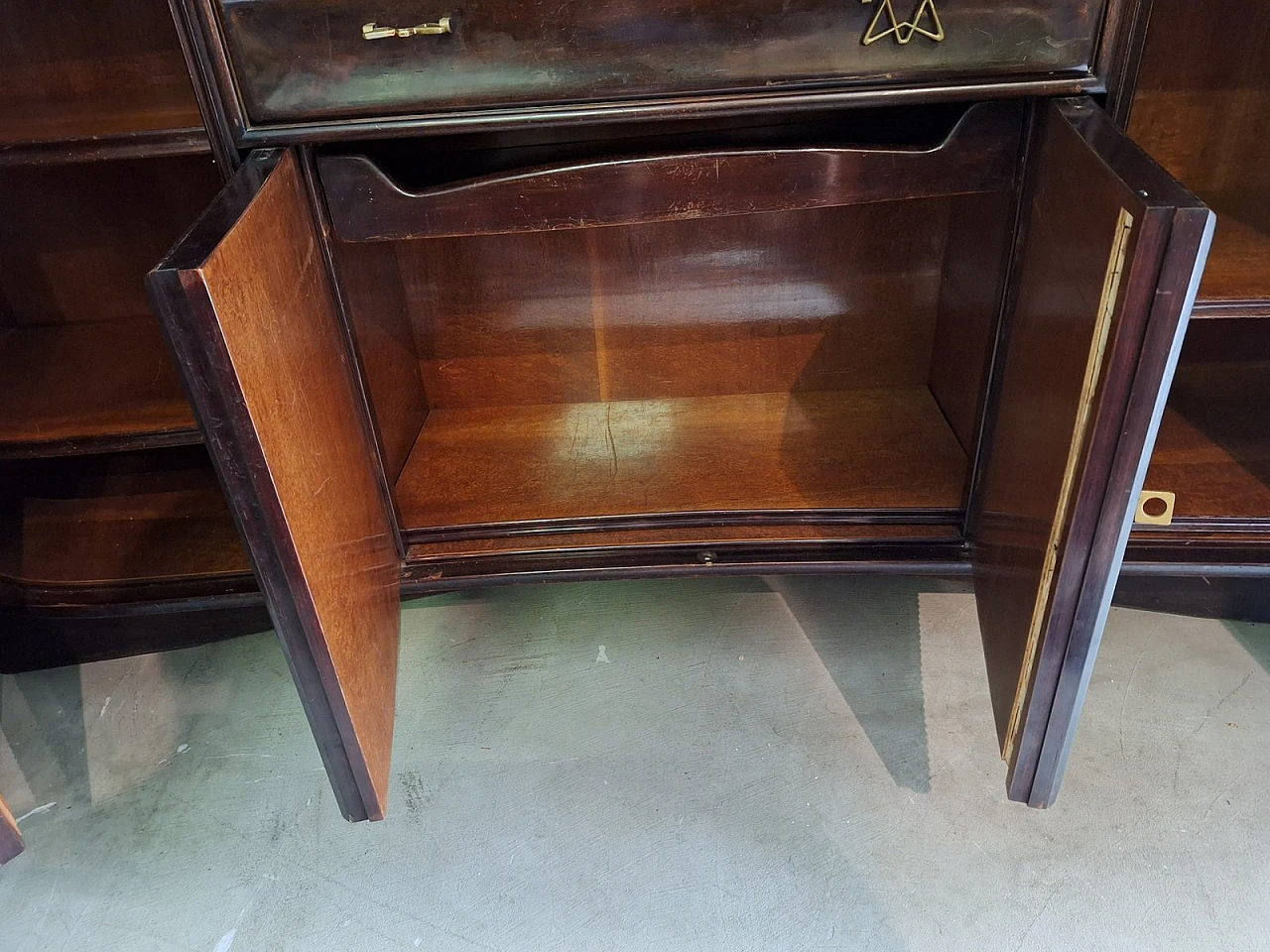 Bar cabinet in wood & brass by Osvaldo Borsani for ABV, 1950s 7