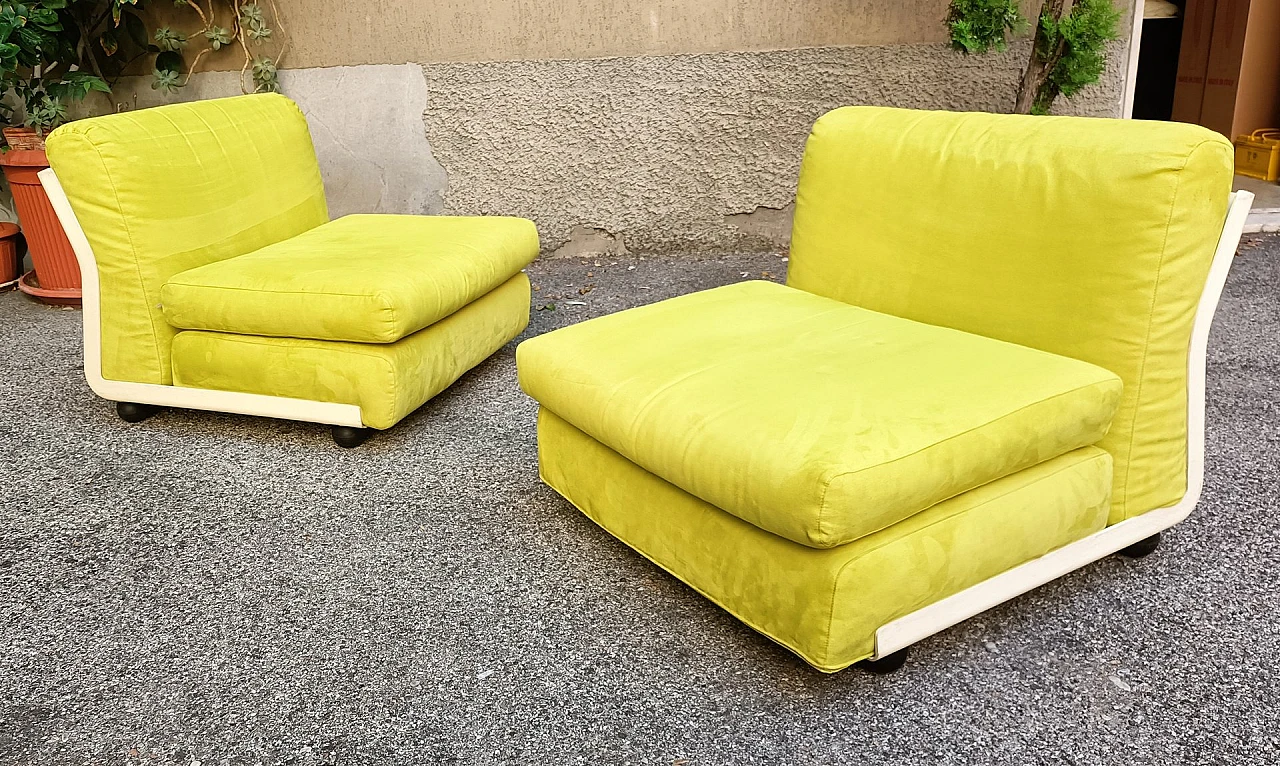 Pair of yellow Amanta armchairs by Mario Bellini for C&B, 1960s 6