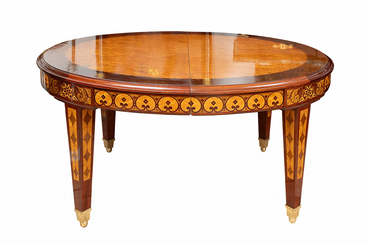 French Napoleon III wood extendable table, 19th century 8