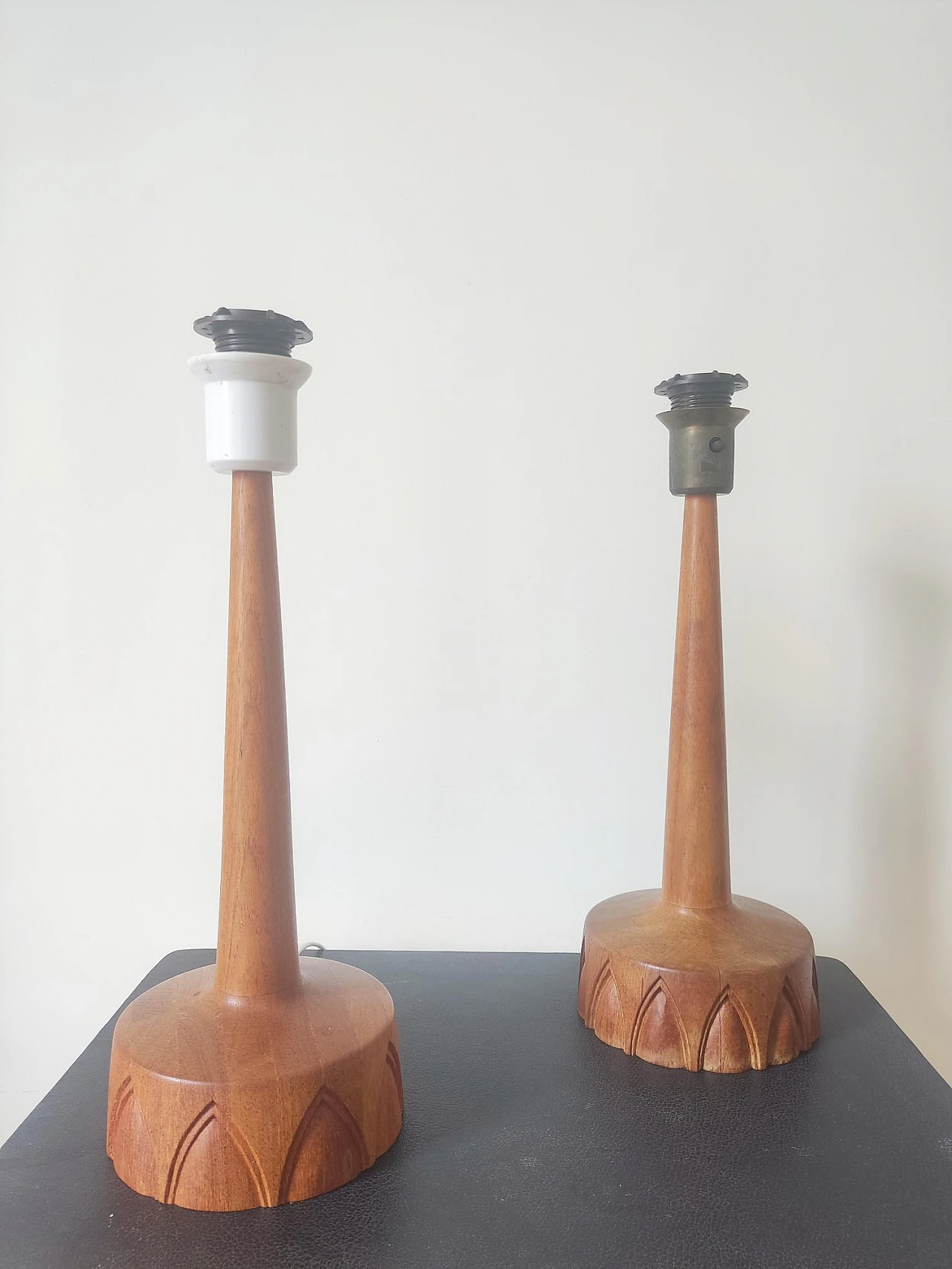 Pair of teak table lamps by AB Stilarmatur Tranås, 1960s 1