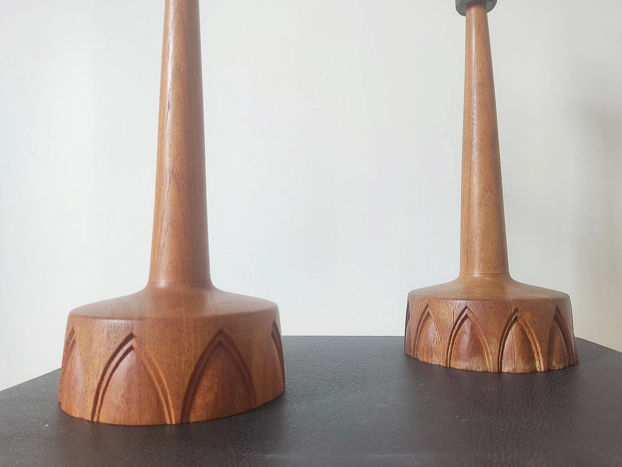 Pair of teak table lamps by AB Stilarmatur Tranås, 1960s 2