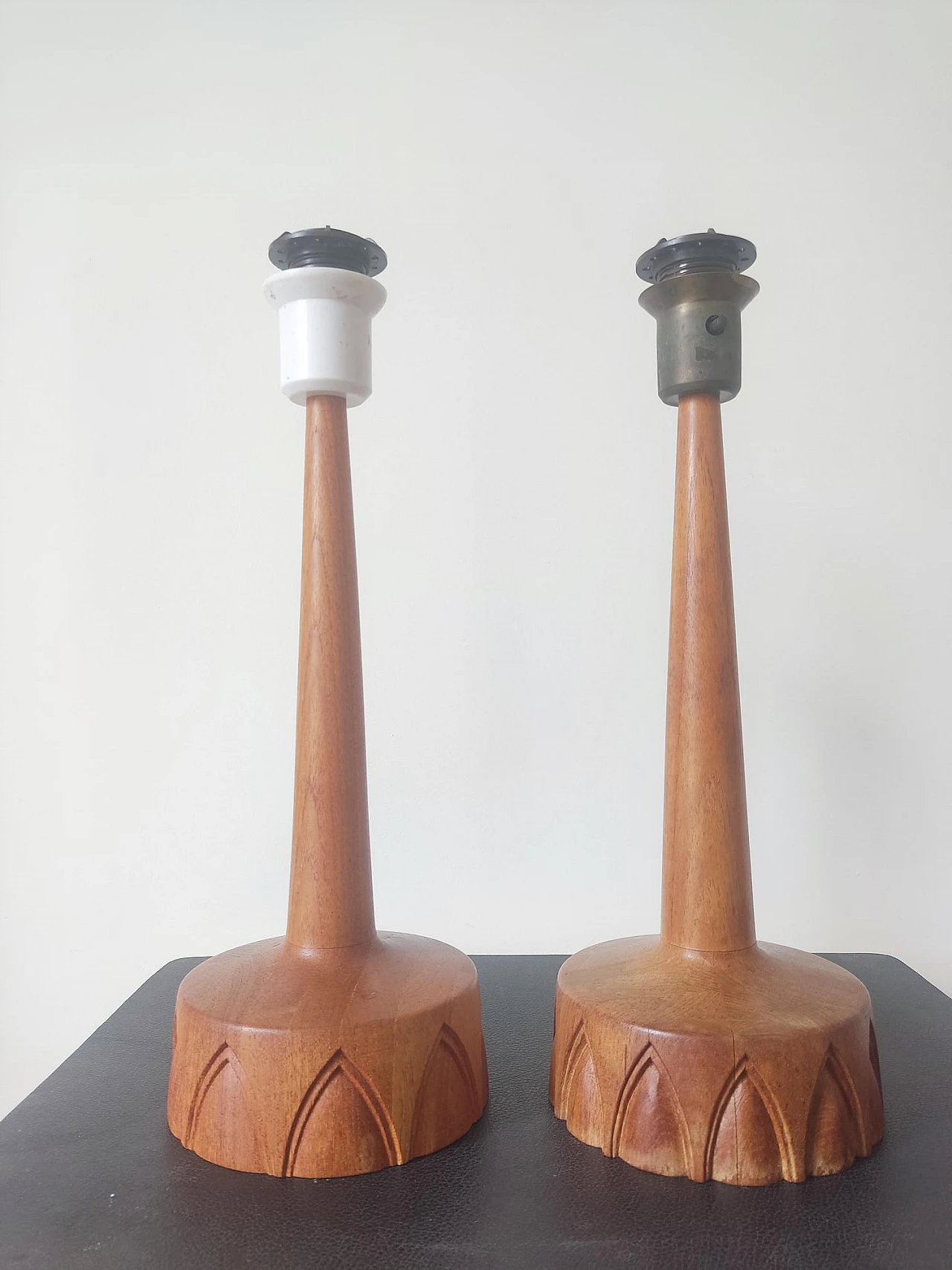 Pair of teak table lamps by AB Stilarmatur Tranås, 1960s 3