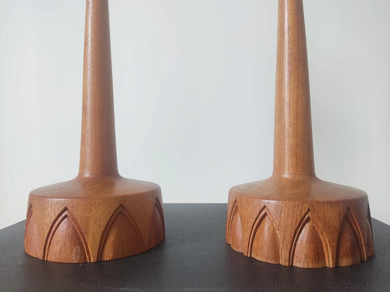 Pair of teak table lamps by AB Stilarmatur Tranås, 1960s 4