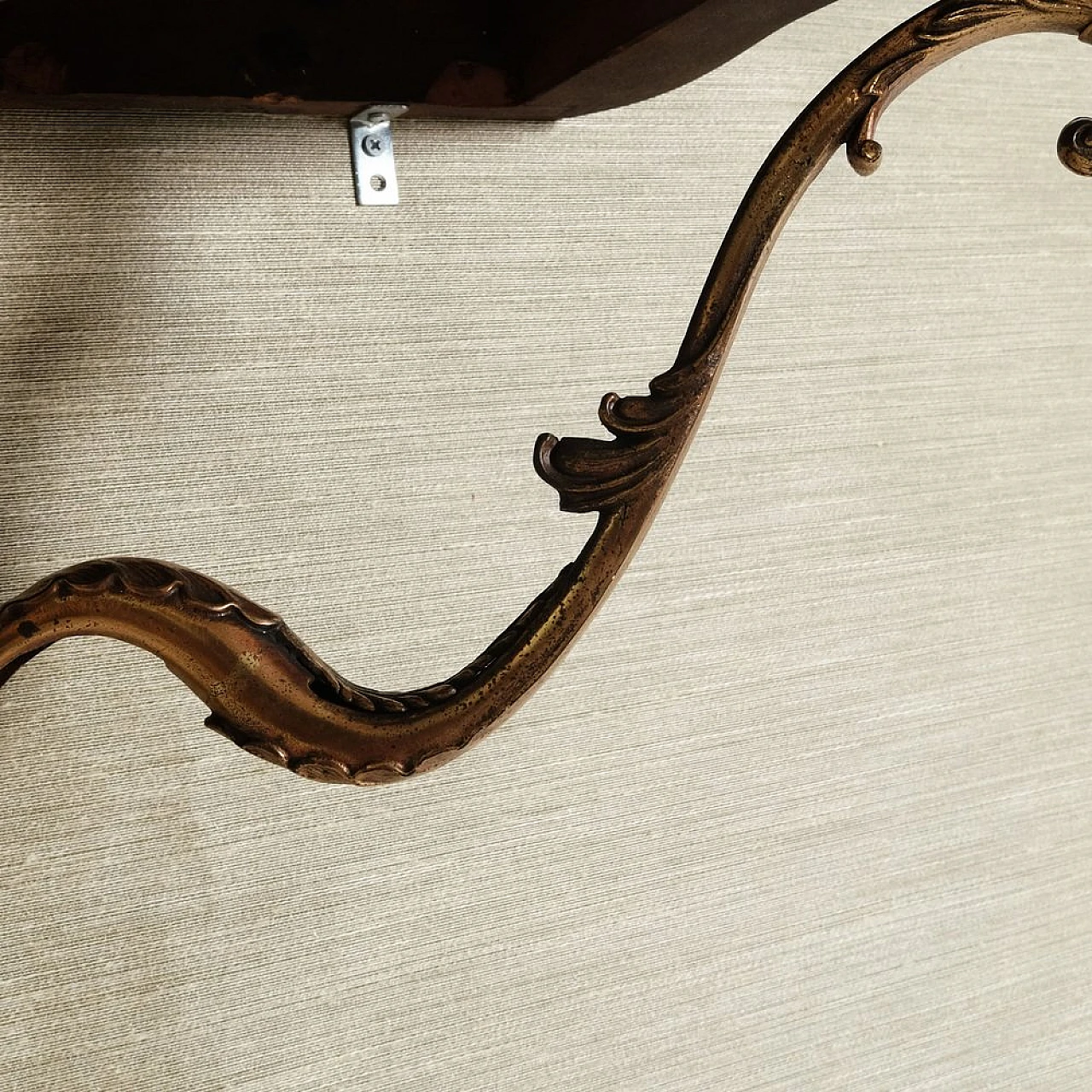 Marble, wood and metal hanging console with drawer, 1950s 16