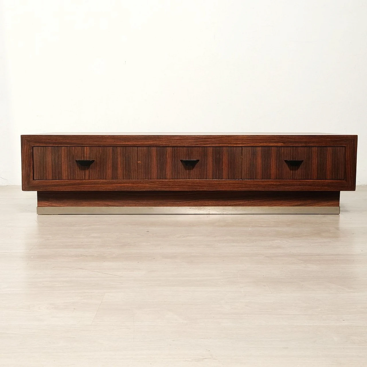 Rosewood TV cabinet with metal details, 1960s 1