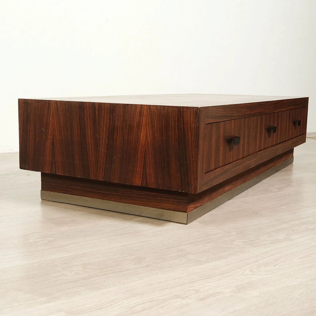 Rosewood TV cabinet with metal details, 1960s 2