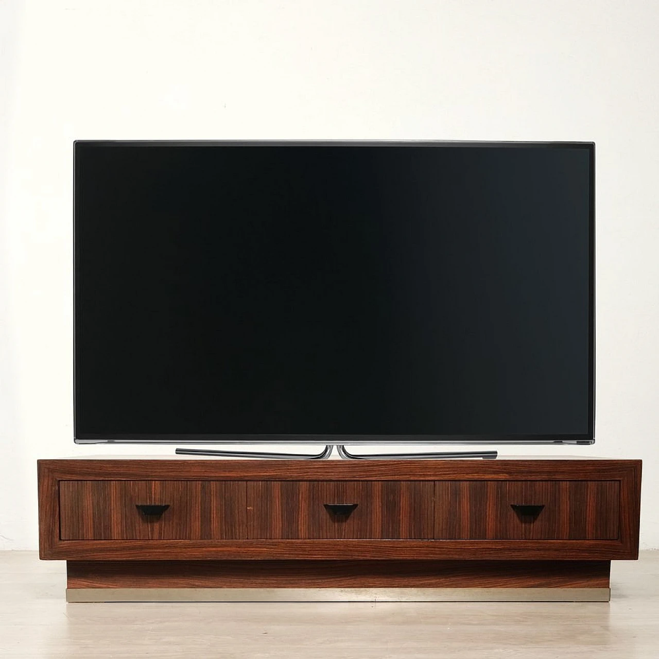 Rosewood TV cabinet with metal details, 1960s 5