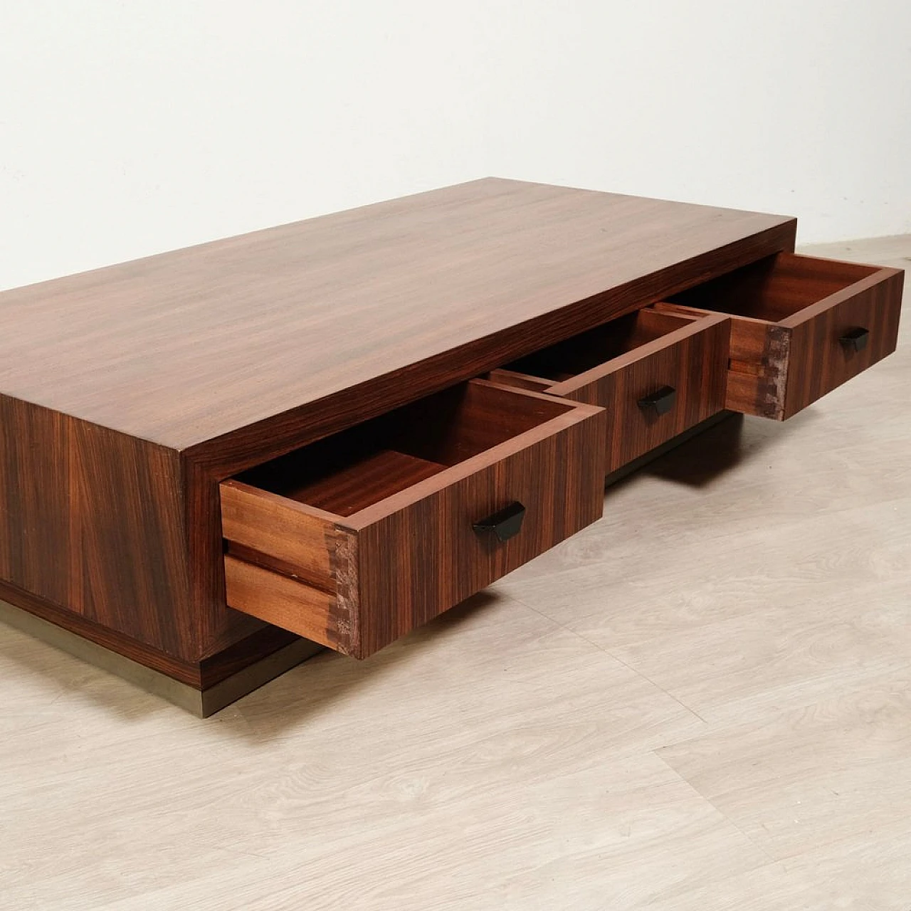 Rosewood TV cabinet with metal details, 1960s 7