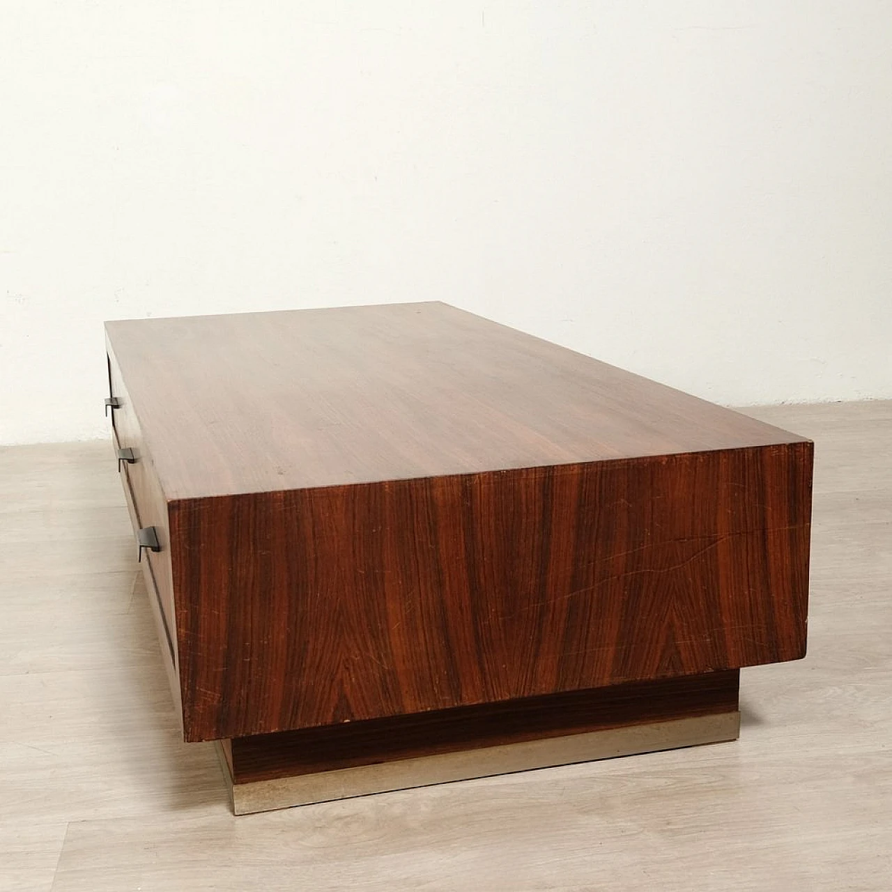 Rosewood TV cabinet with metal details, 1960s 15