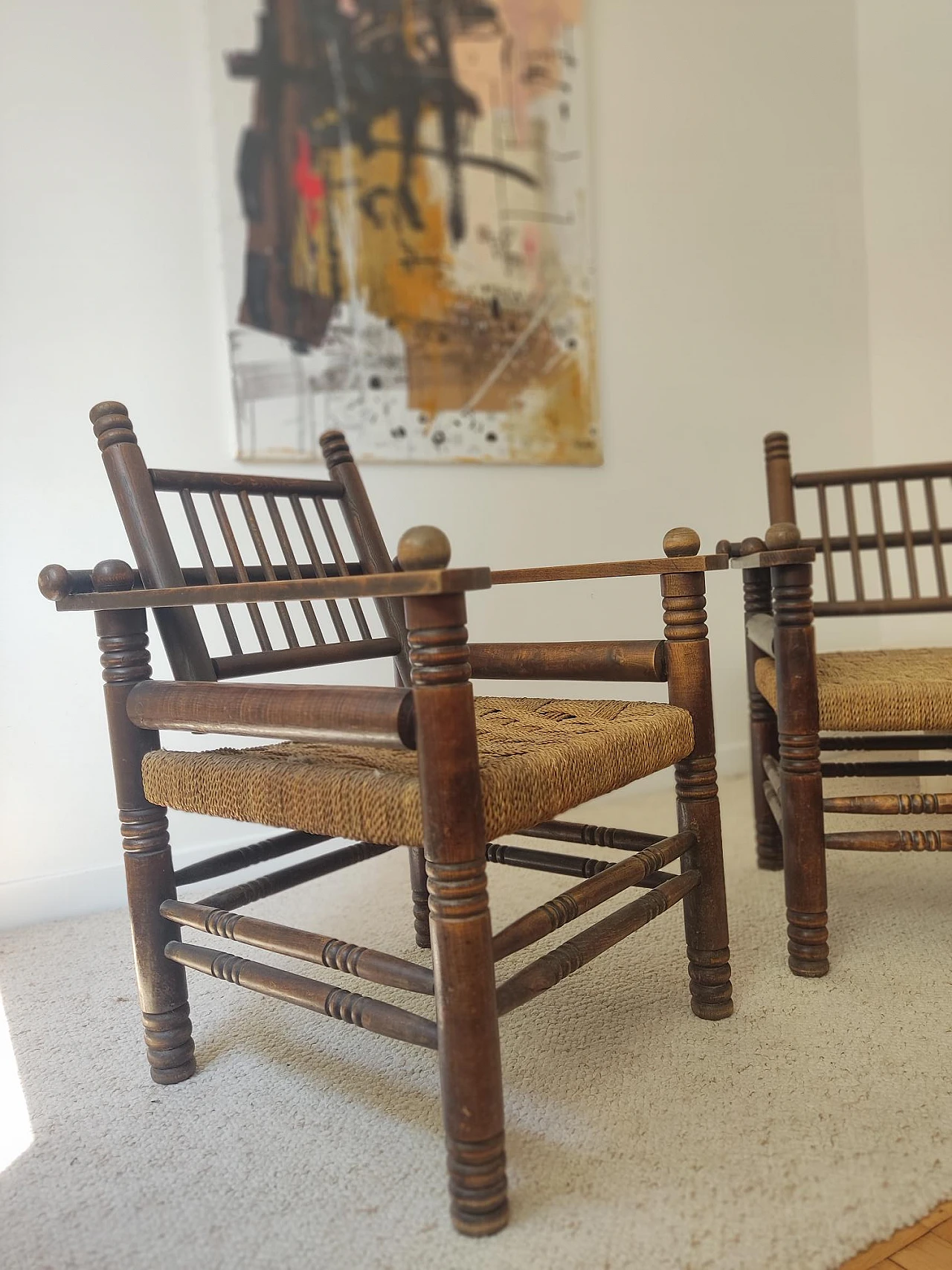 Pair of Art Deco armchairs by Charles Dudouyt, 1940s 4