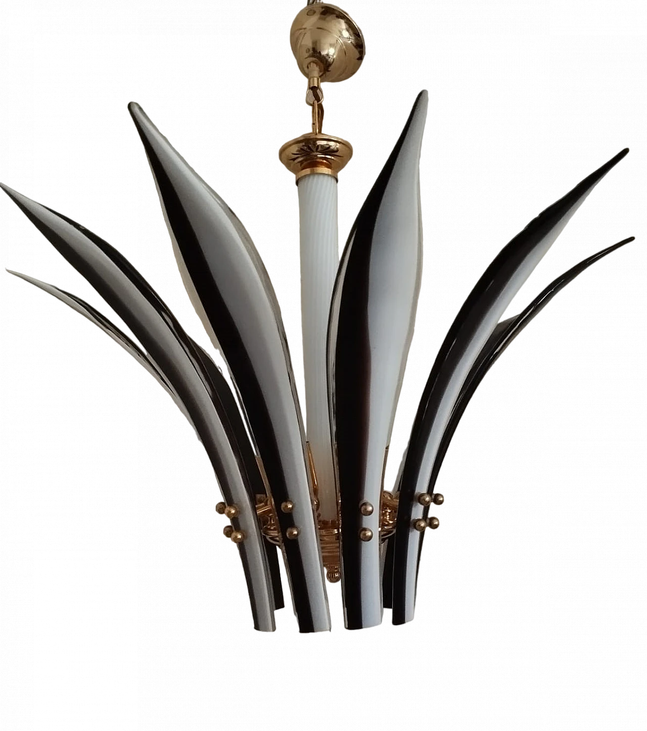 Murano glass Palms chandelier attributed to Vistosi, 1980s 14