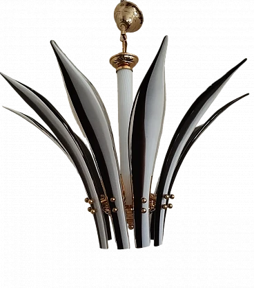 Murano glass Palms chandelier attributed to Vistosi, 1980s