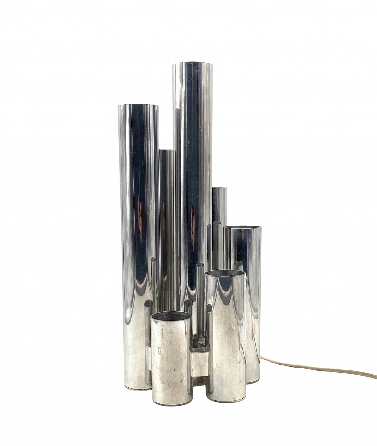 Metal six-light table lamp by Gaetano Sciolari, 1970s 9