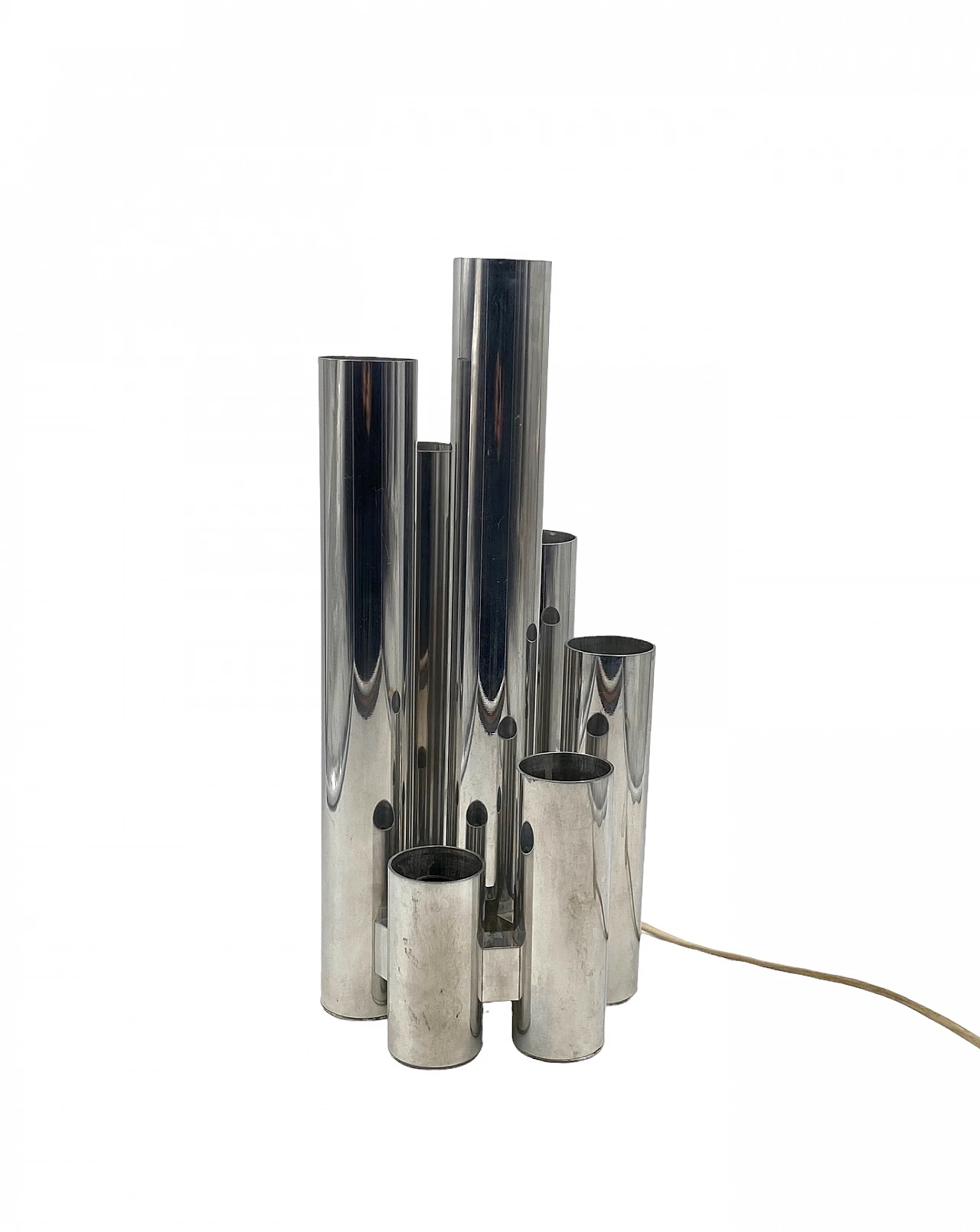 Metal six-light table lamp by Gaetano Sciolari, 1970s 10