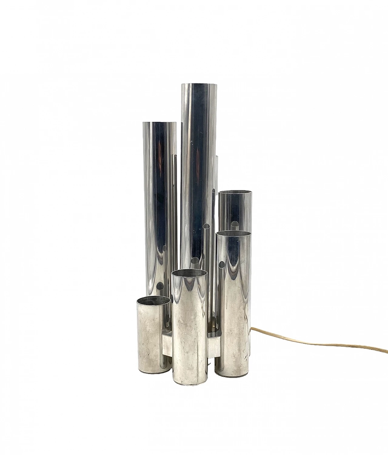 Metal six-light table lamp by Gaetano Sciolari, 1970s 11