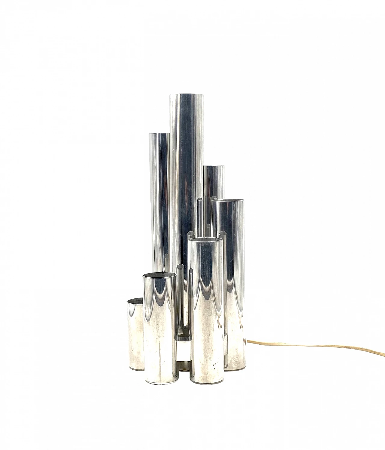 Metal six-light table lamp by Gaetano Sciolari, 1970s 13