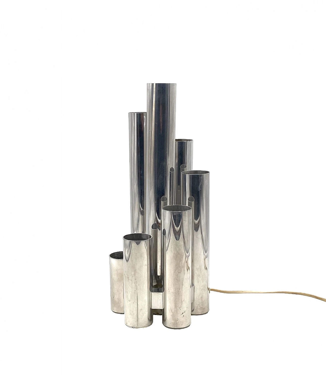 Metal six-light table lamp by Gaetano Sciolari, 1970s 14