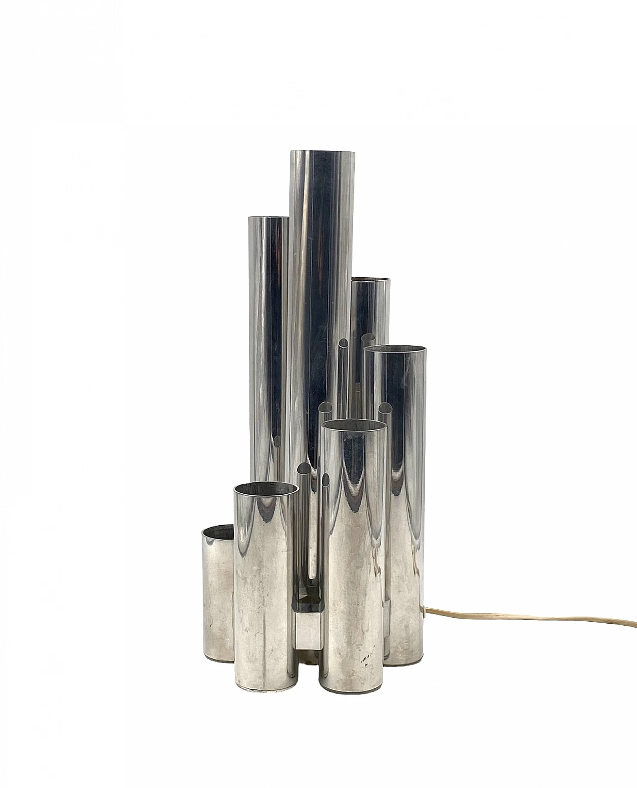 Metal six-light table lamp by Gaetano Sciolari, 1970s 16