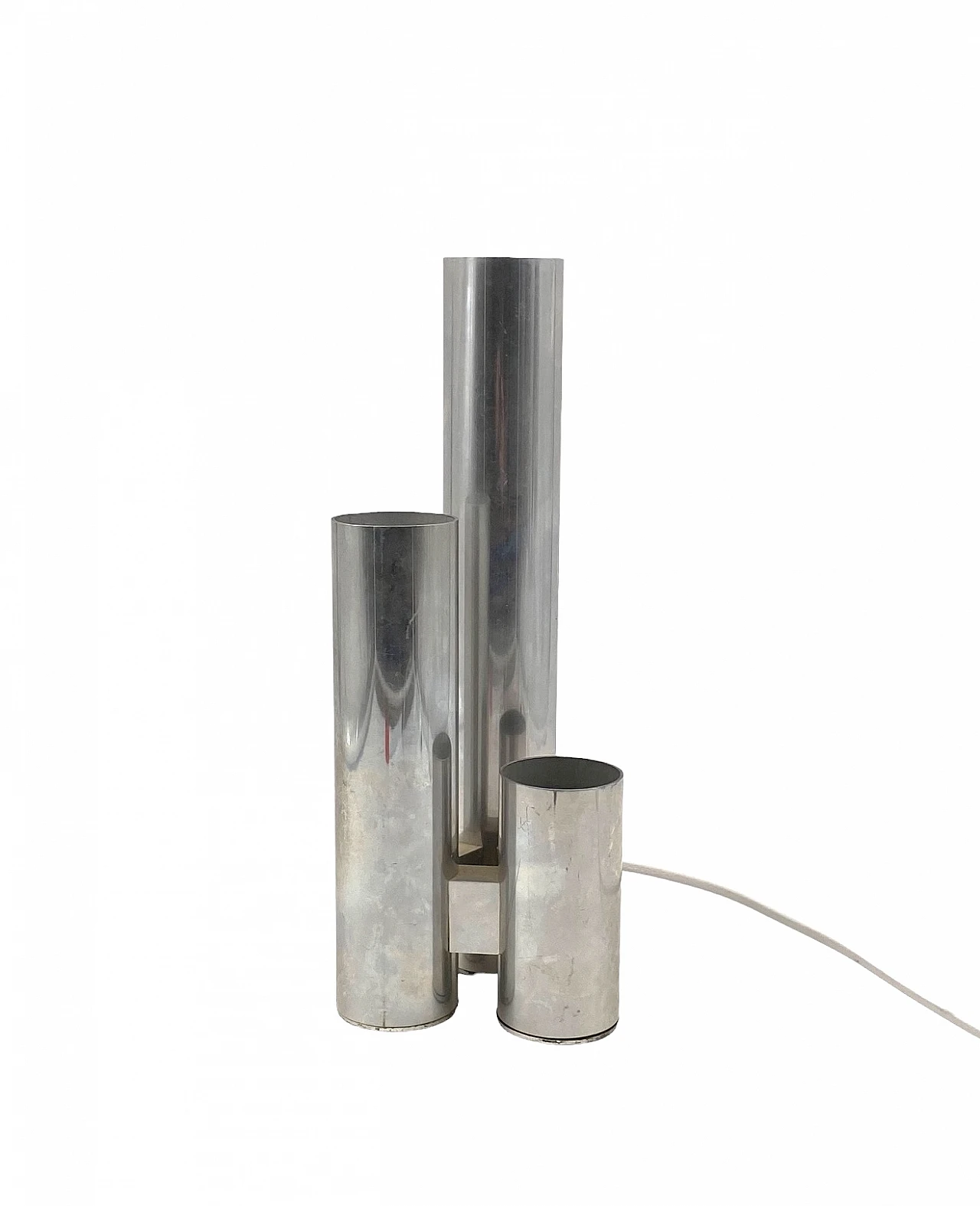 Metal three-light table lamp by Gaetano Sciolari, 1970s 1