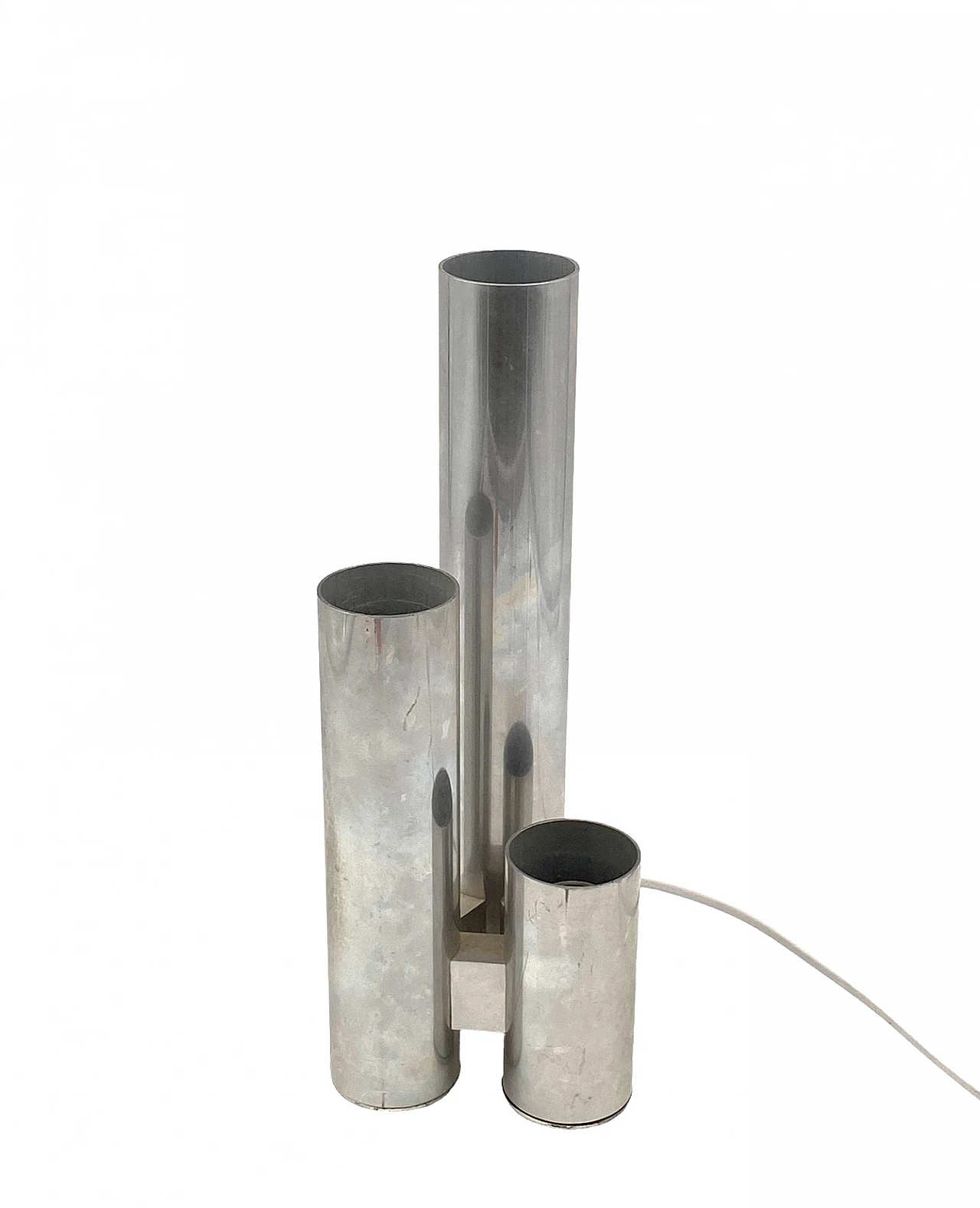 Metal three-light table lamp by Gaetano Sciolari, 1970s 8