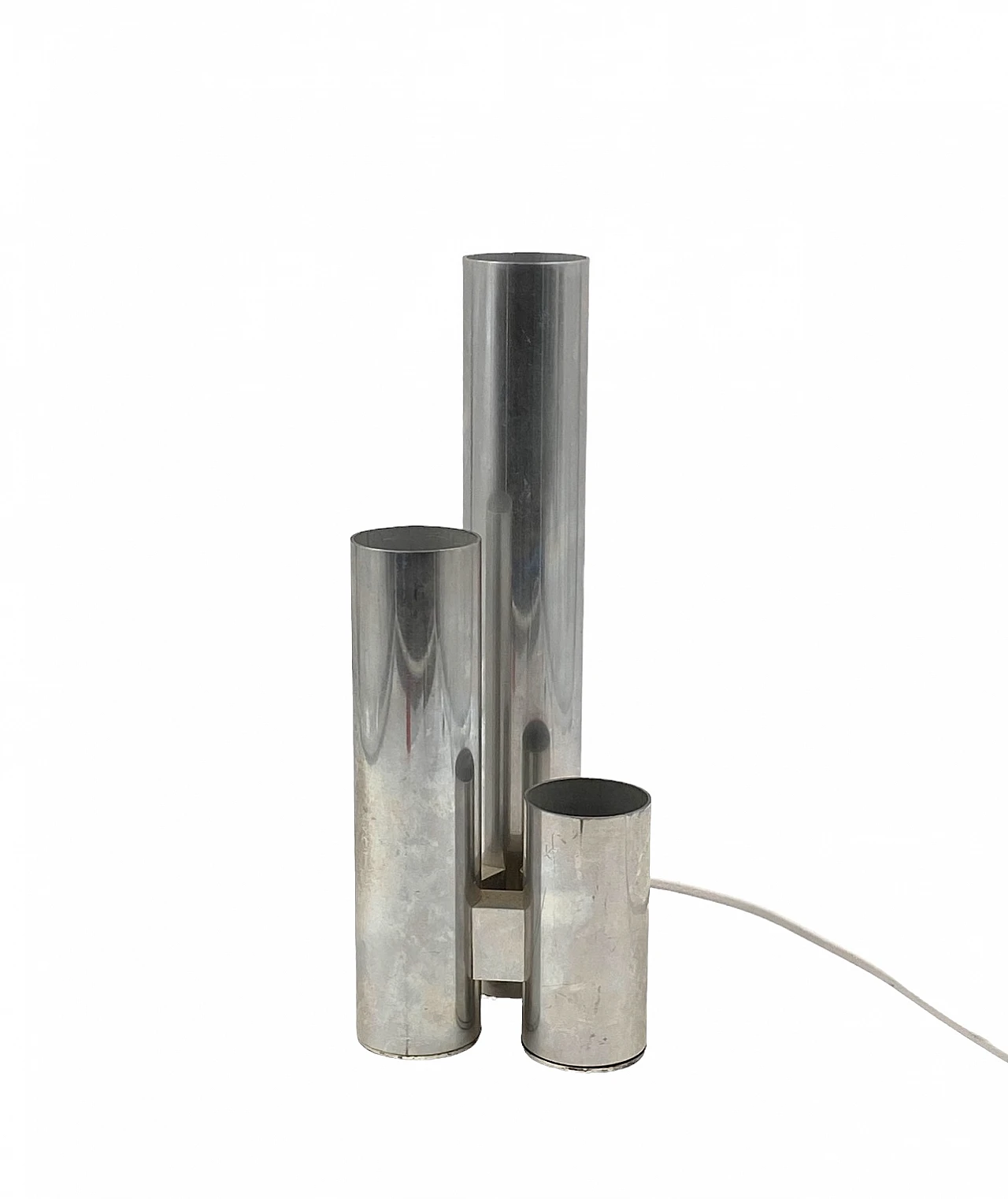 Metal three-light table lamp by Gaetano Sciolari, 1970s 9