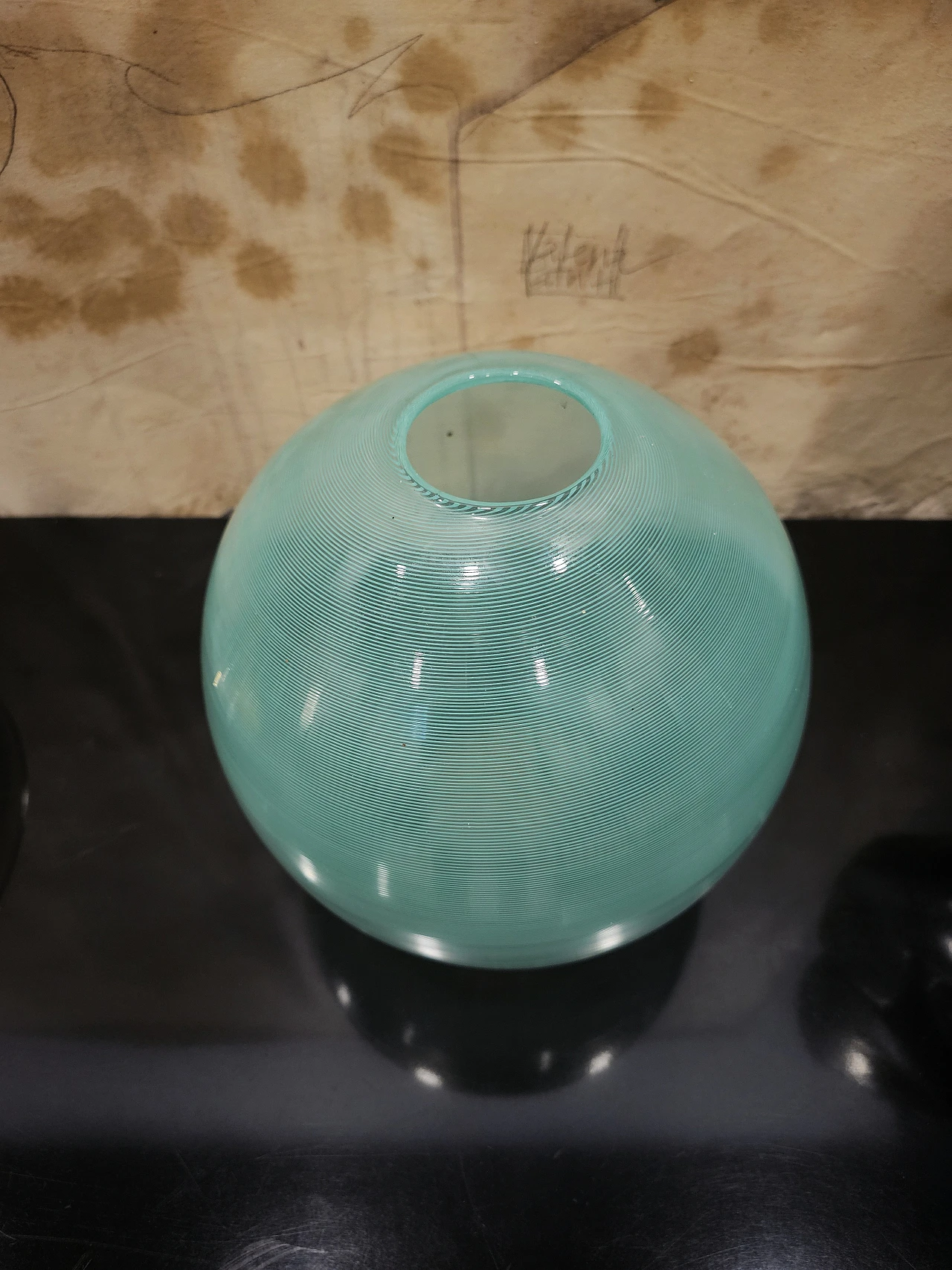 Spherical glass vase by Carlo Scarpa for Venini, 1980s 4