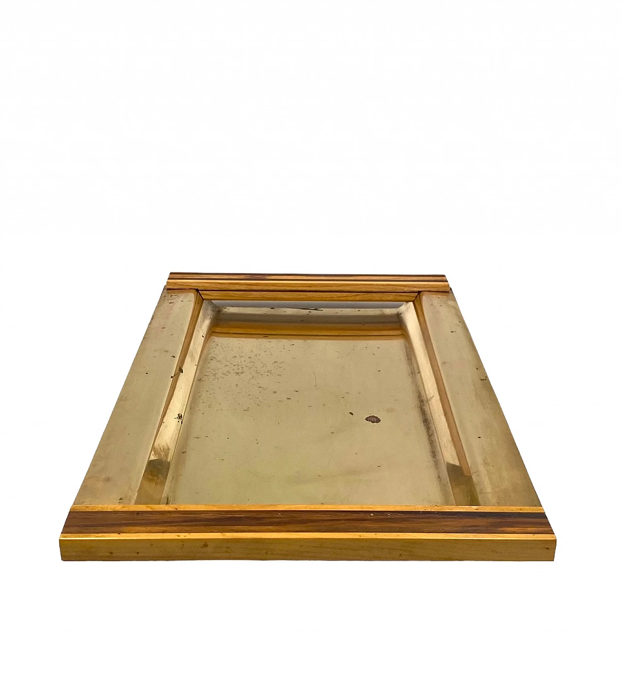 Brass and inlaid wood tray, 1970s 16