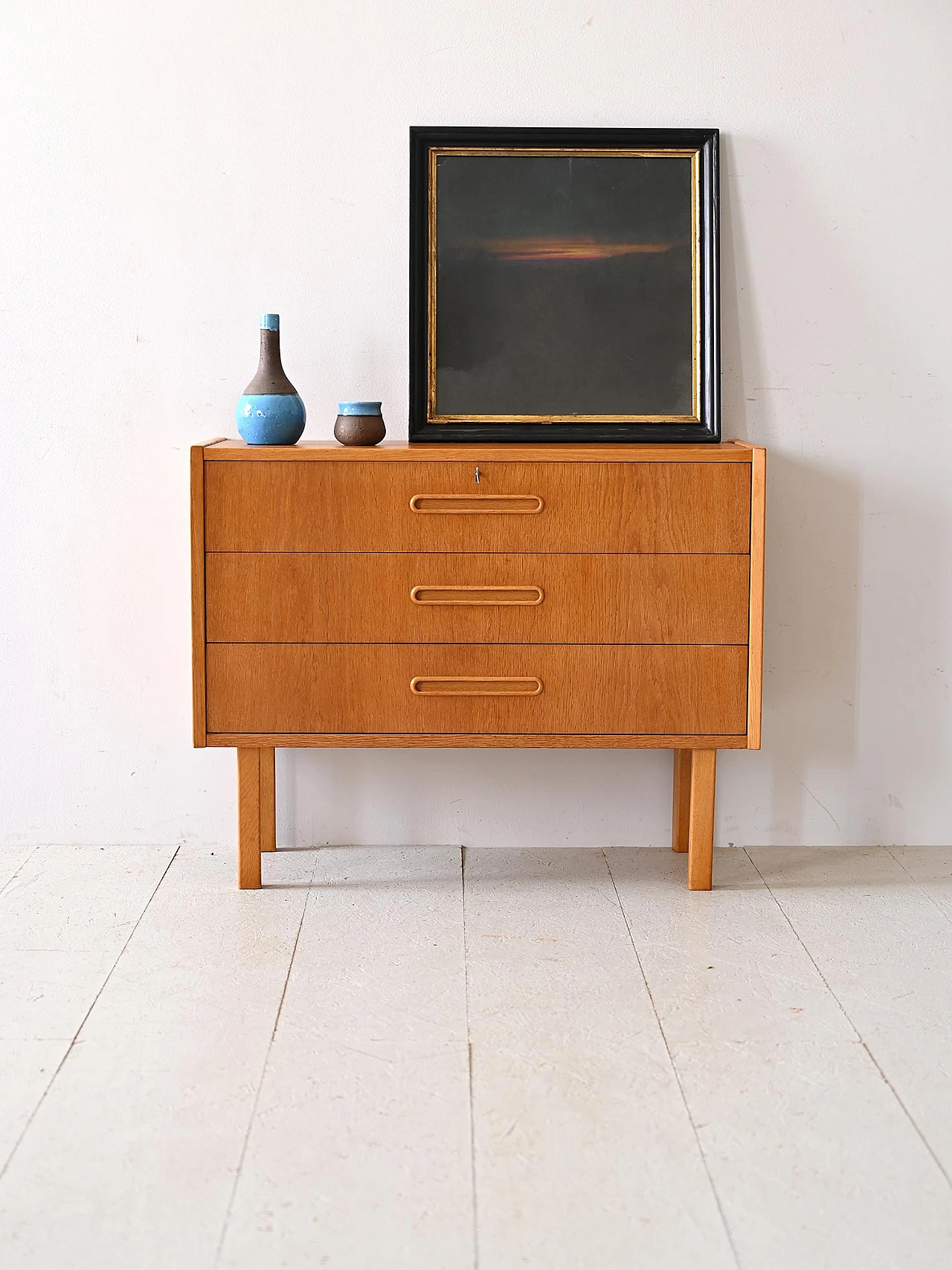 Oak three-drawers cabinet, 1960s 2