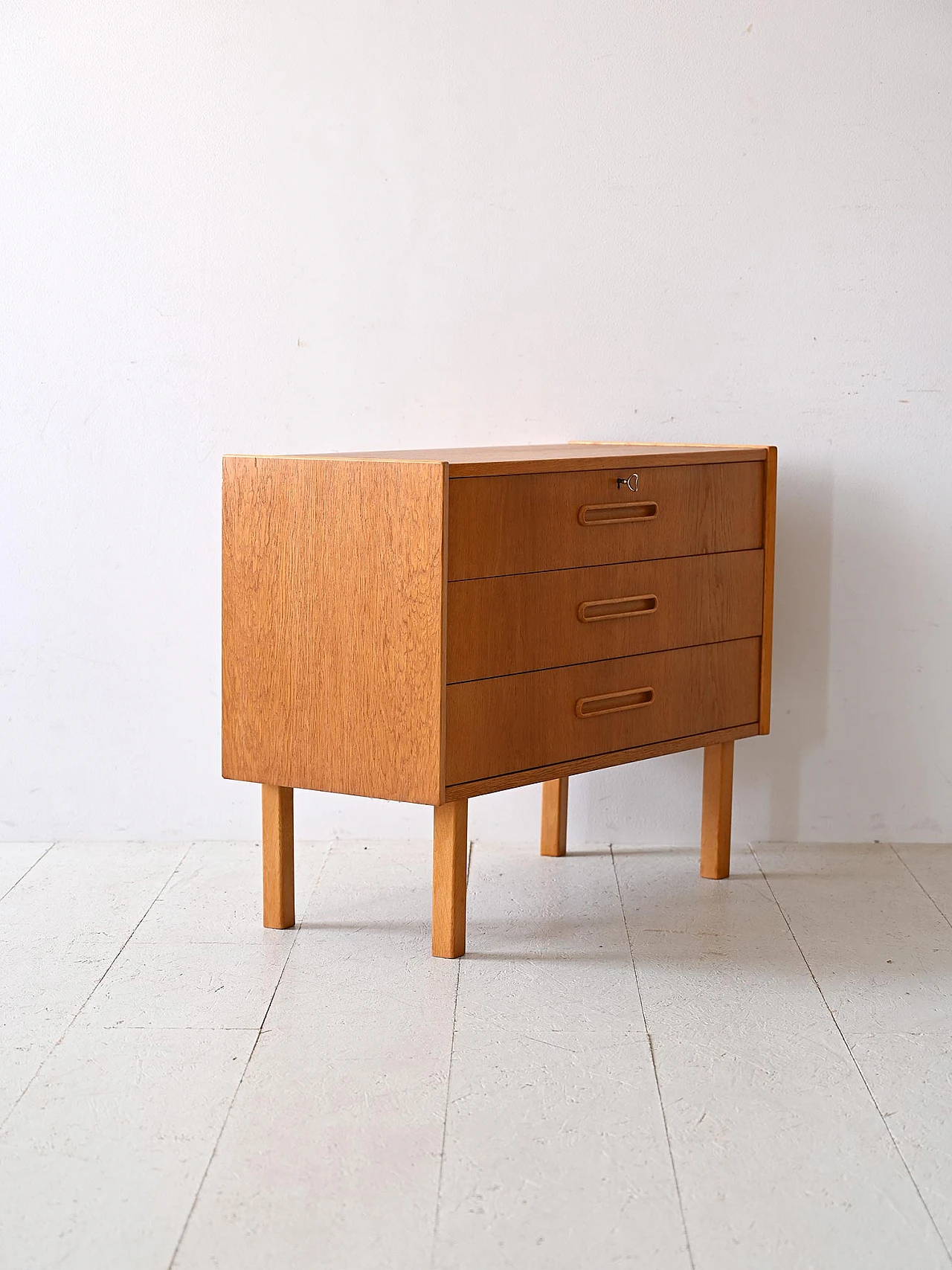 Oak three-drawers cabinet, 1960s 3