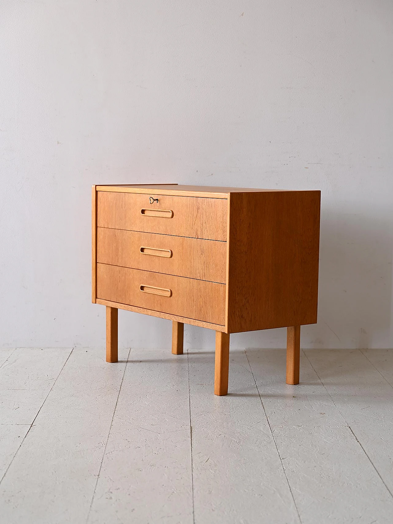 Oak three-drawers cabinet, 1960s 4