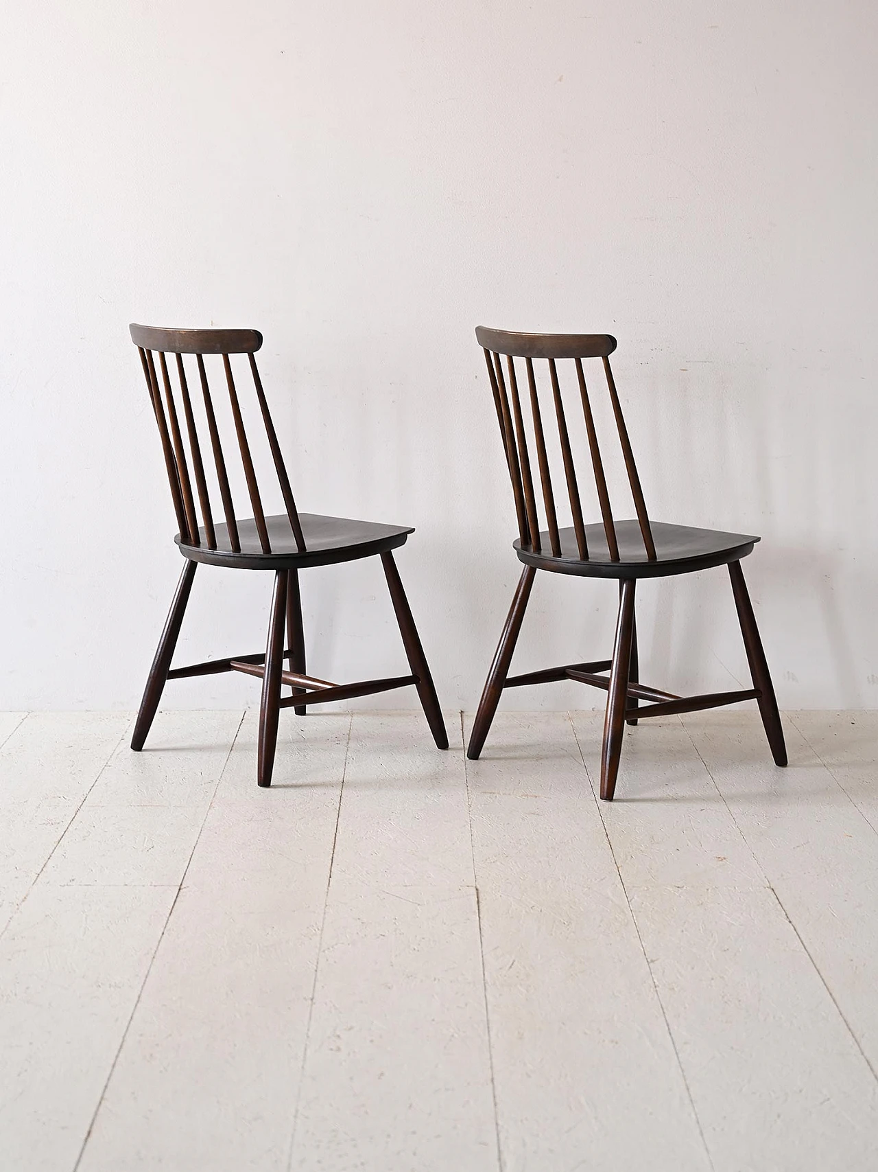 Pair of wood Pinnstolar chairs, 1960s 2