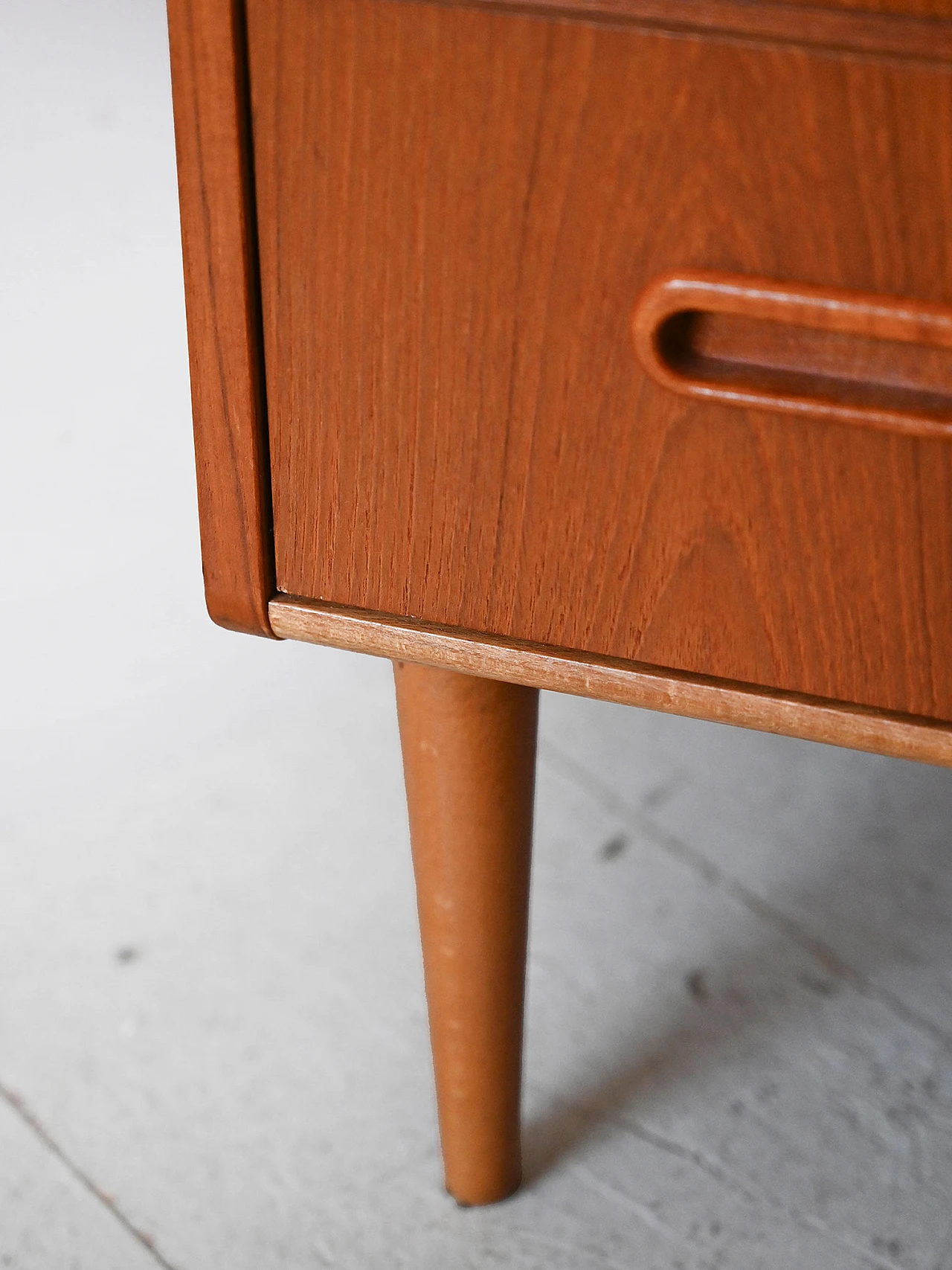 Scandinavian teak wood four-compartment chest of drawers, 1960s 7