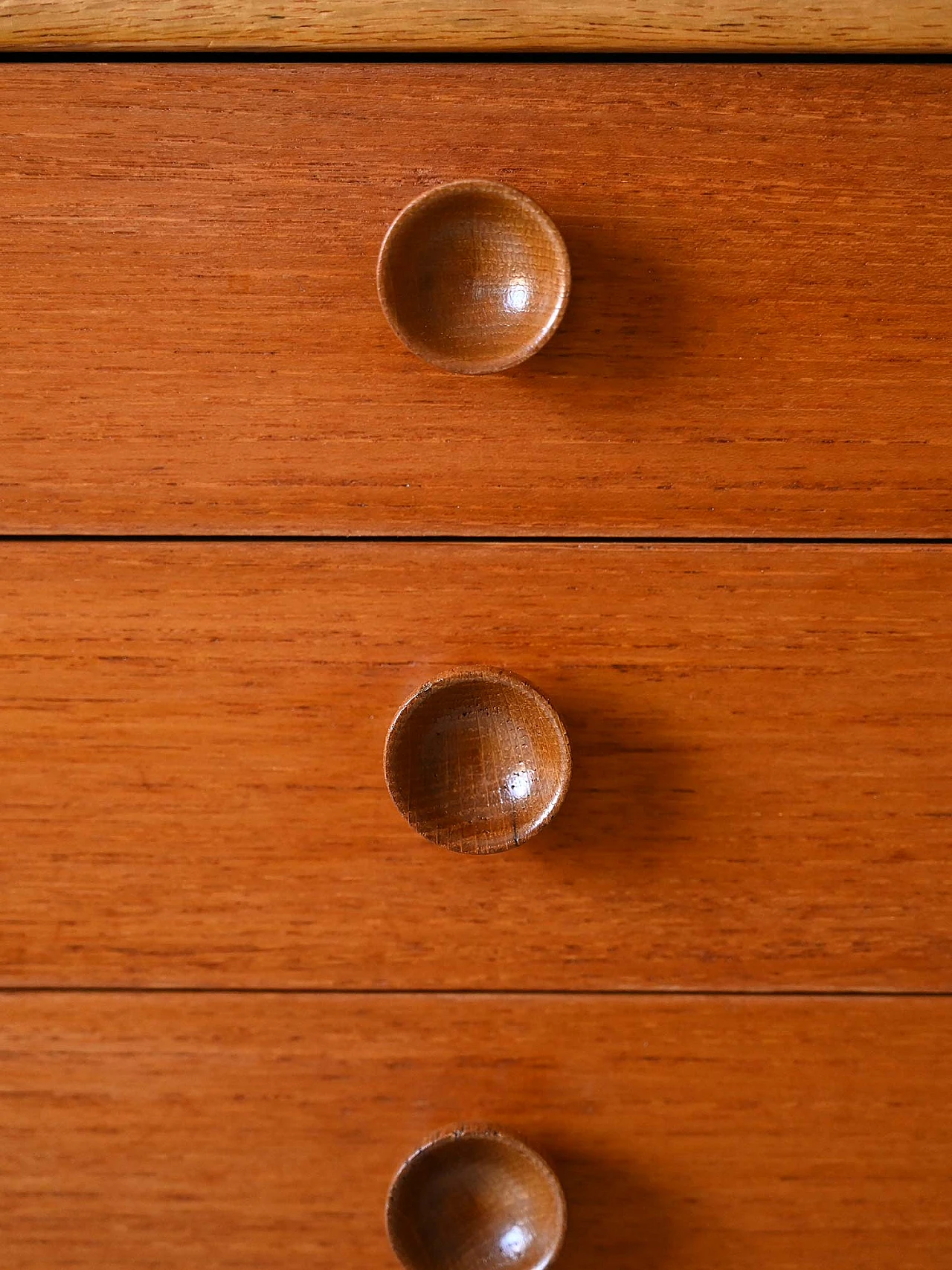 Scandinavian oak and teak bedside table, 1960s 6