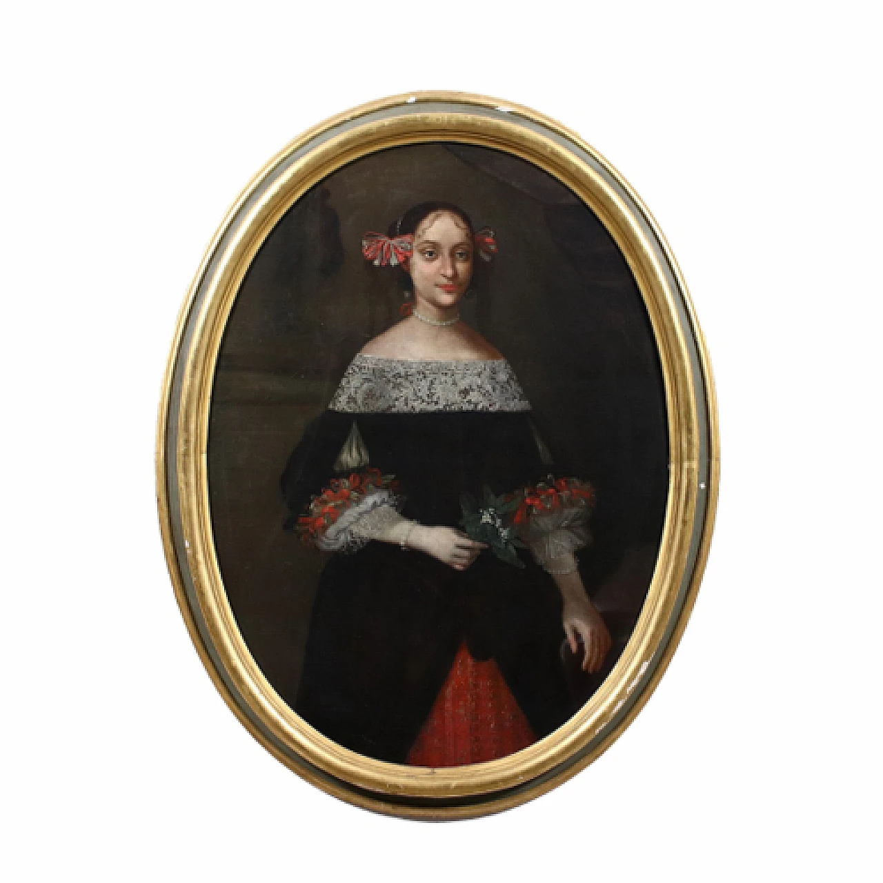 Portrait of young woman, oil painting on canvas, 1666 1