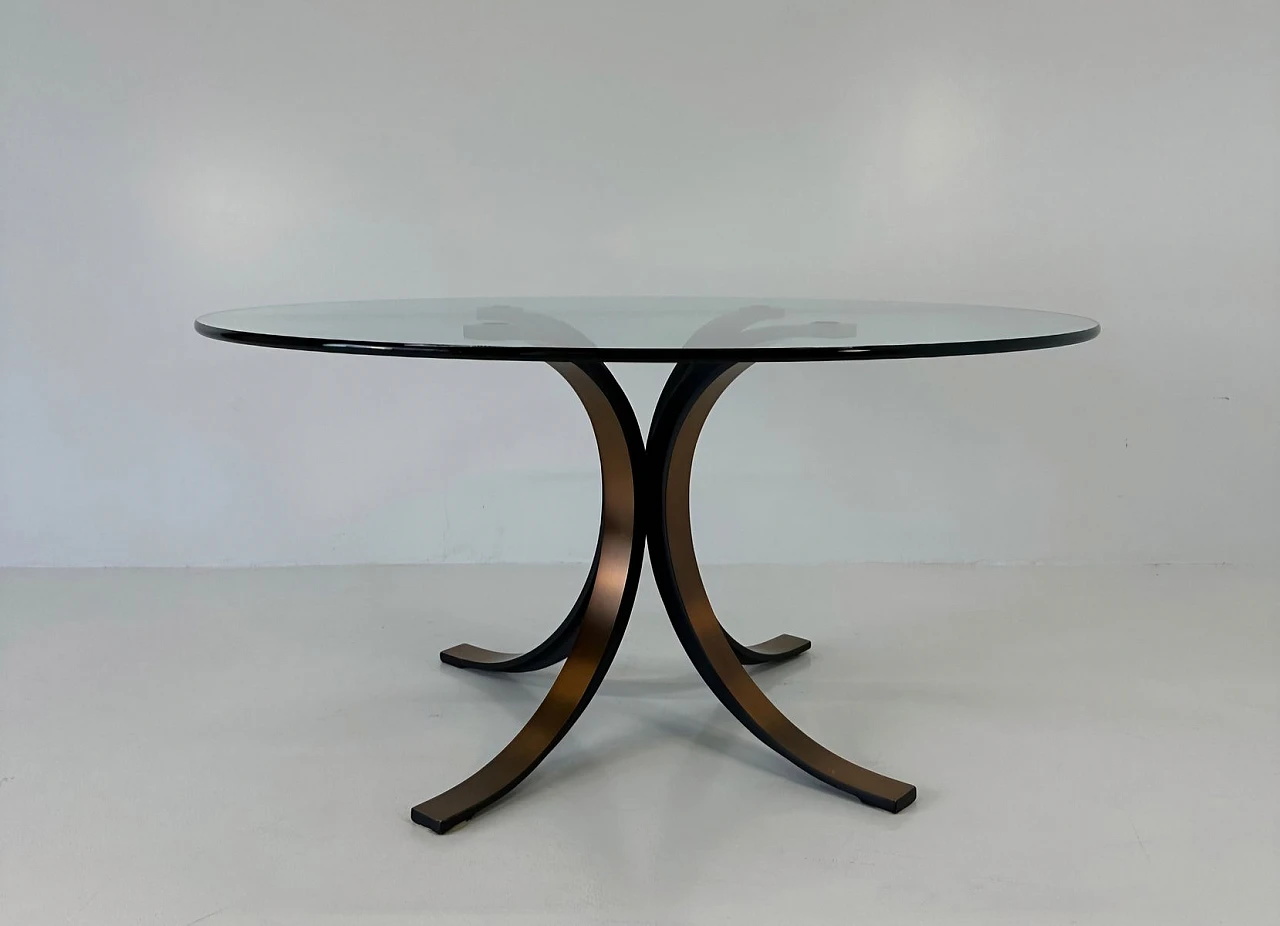 T69 table in iron & glass by Gerli & Borsani for Tecno, 1970s 1