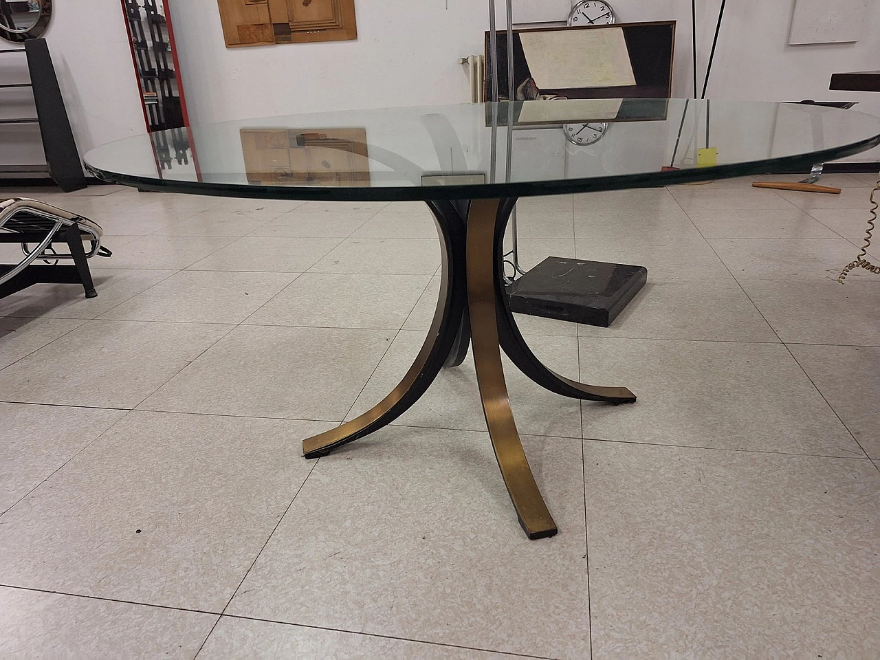 T69 table in iron & glass by Gerli & Borsani for Tecno, 1970s 7