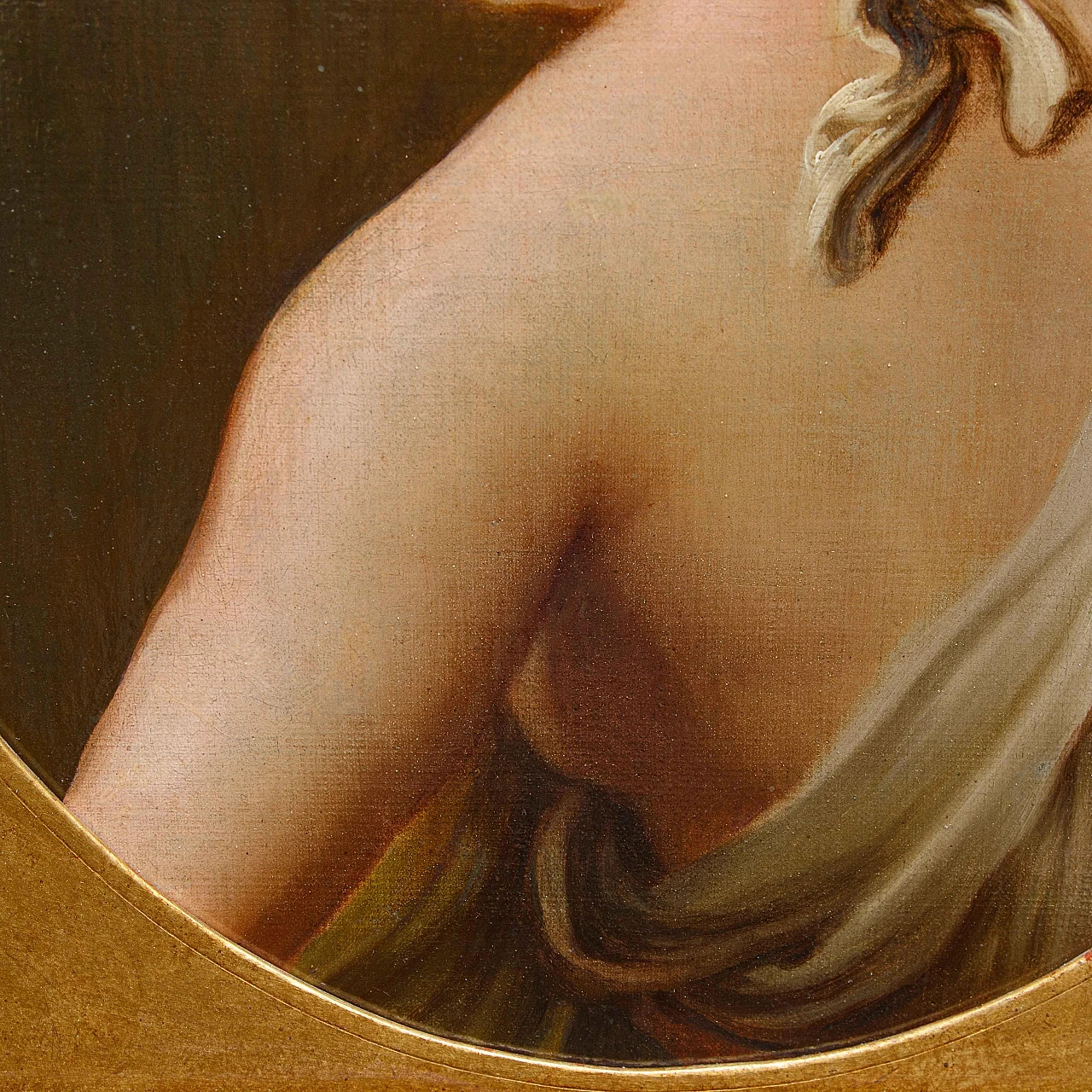 Casali, Study for woman profile, oil painting on canvas, 18th century 6