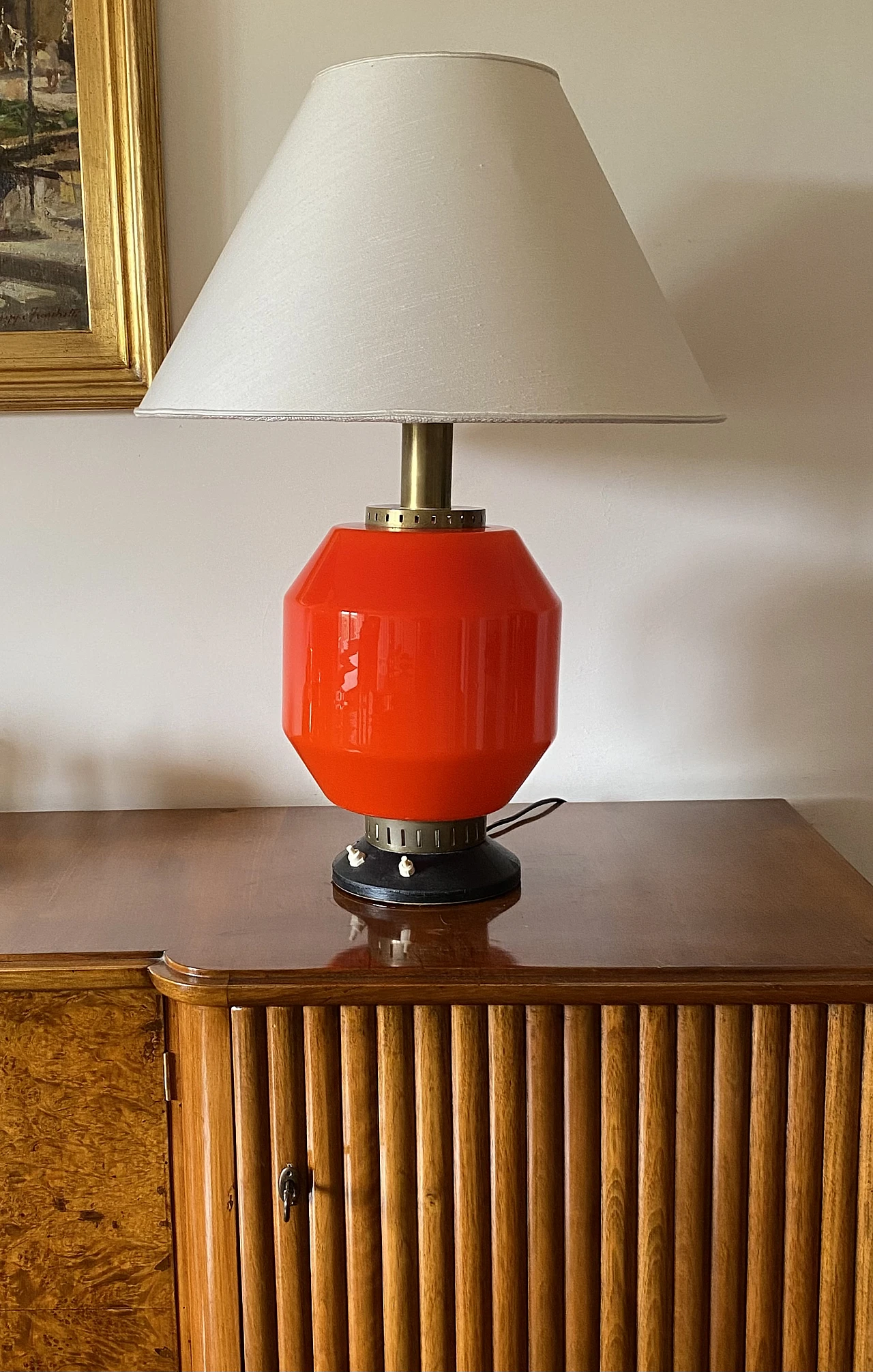 Table lamp glass base by Stilnovo, 1960s 2