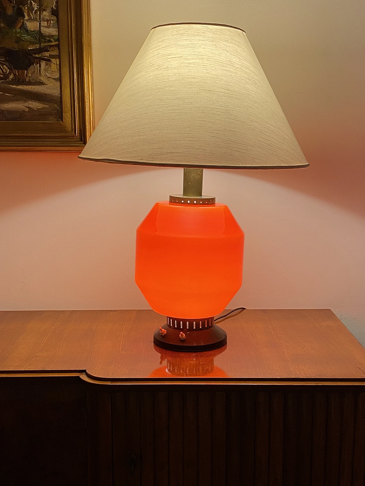 Table lamp glass base by Stilnovo, 1960s 7