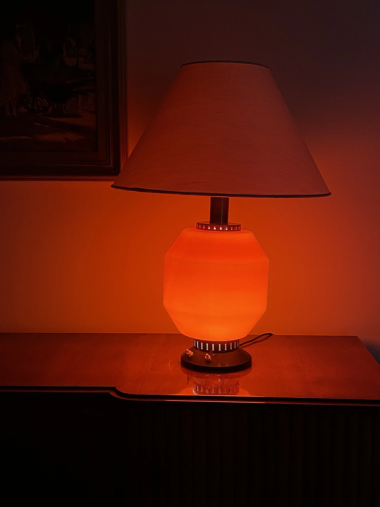 Table lamp glass base by Stilnovo, 1960s 8