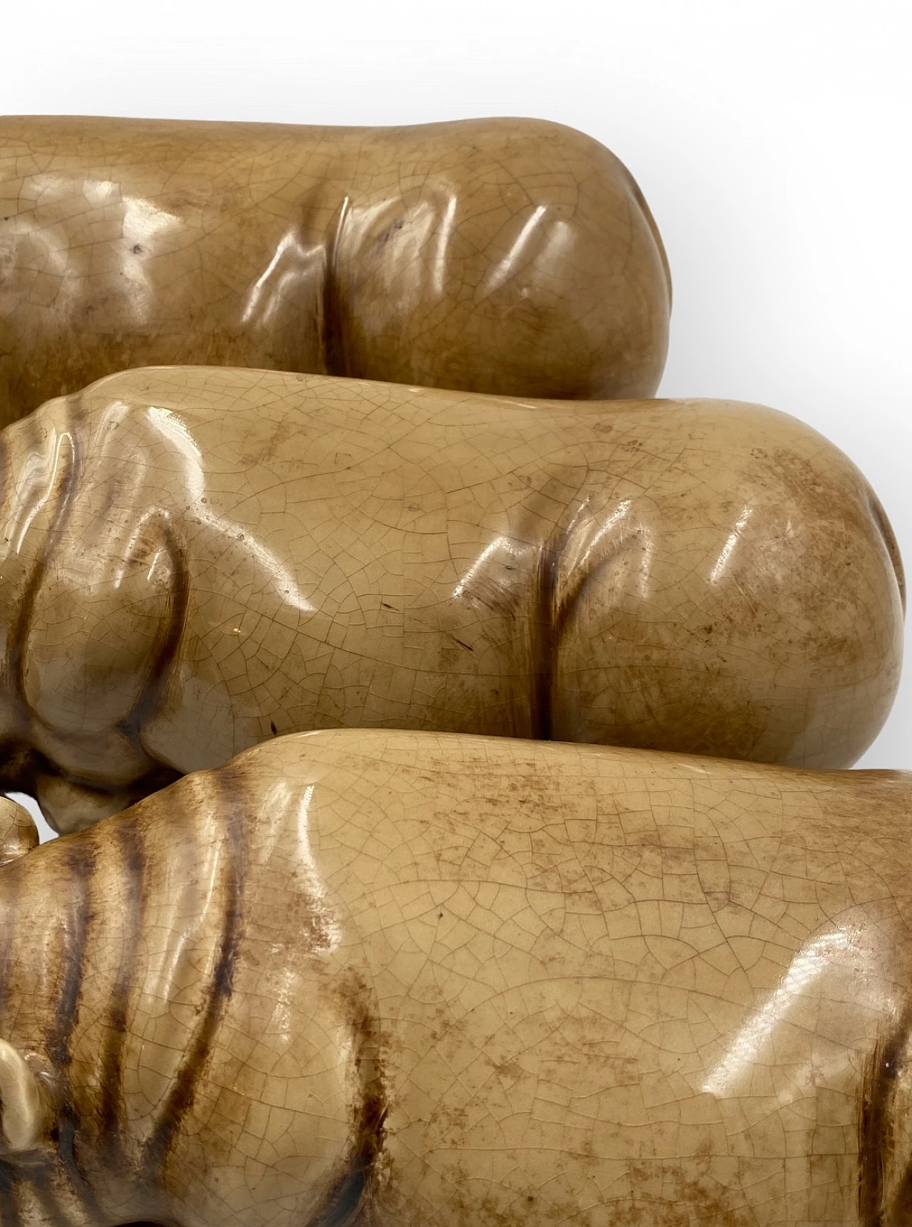 3 Beige ceramic hippos by Zaccagnini, 1950s 27